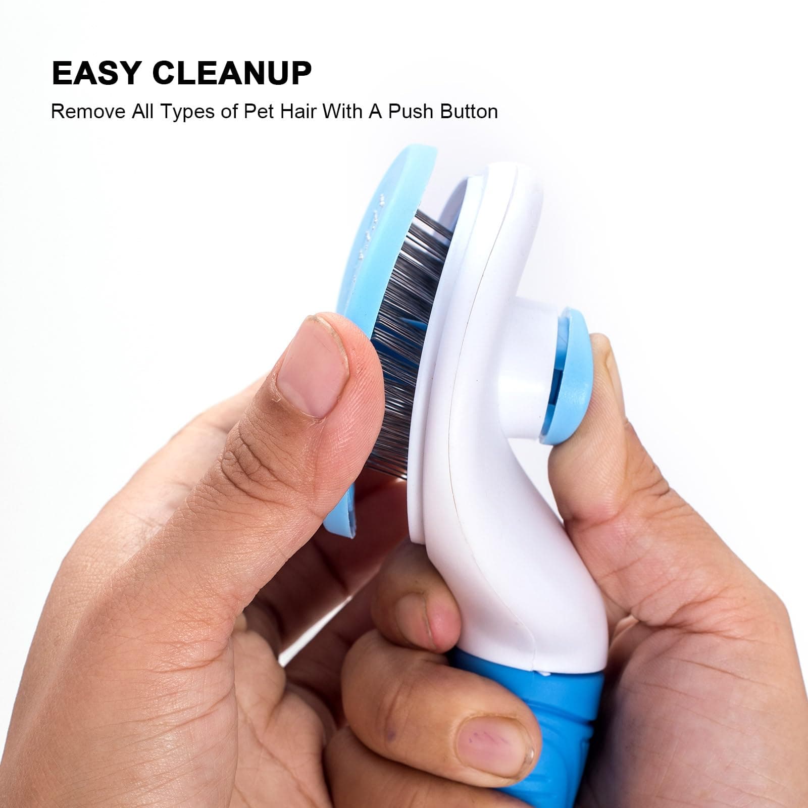 Self Cleaning Slicker Brush for Pet Grooming - Removes Loose Undercoat and Sheds, Suitable for Long and Short Hair Cats and Dogs, with Massaging Bristles - image 6