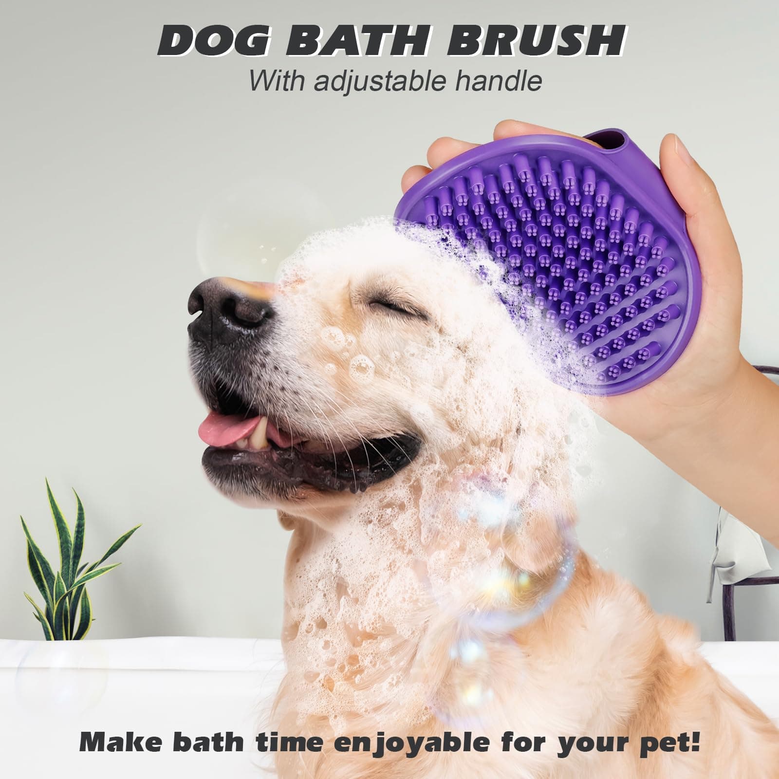 2PCS Pet Grooming Tools - Double-Sided Brush for Shedding and Bathing, Suitable for Short/Long Haired Dogs Cats and Horses, Deshedding Dog Brush, Mane & Tail Combs for Horses - Pet Supplies (Purple) - image 5