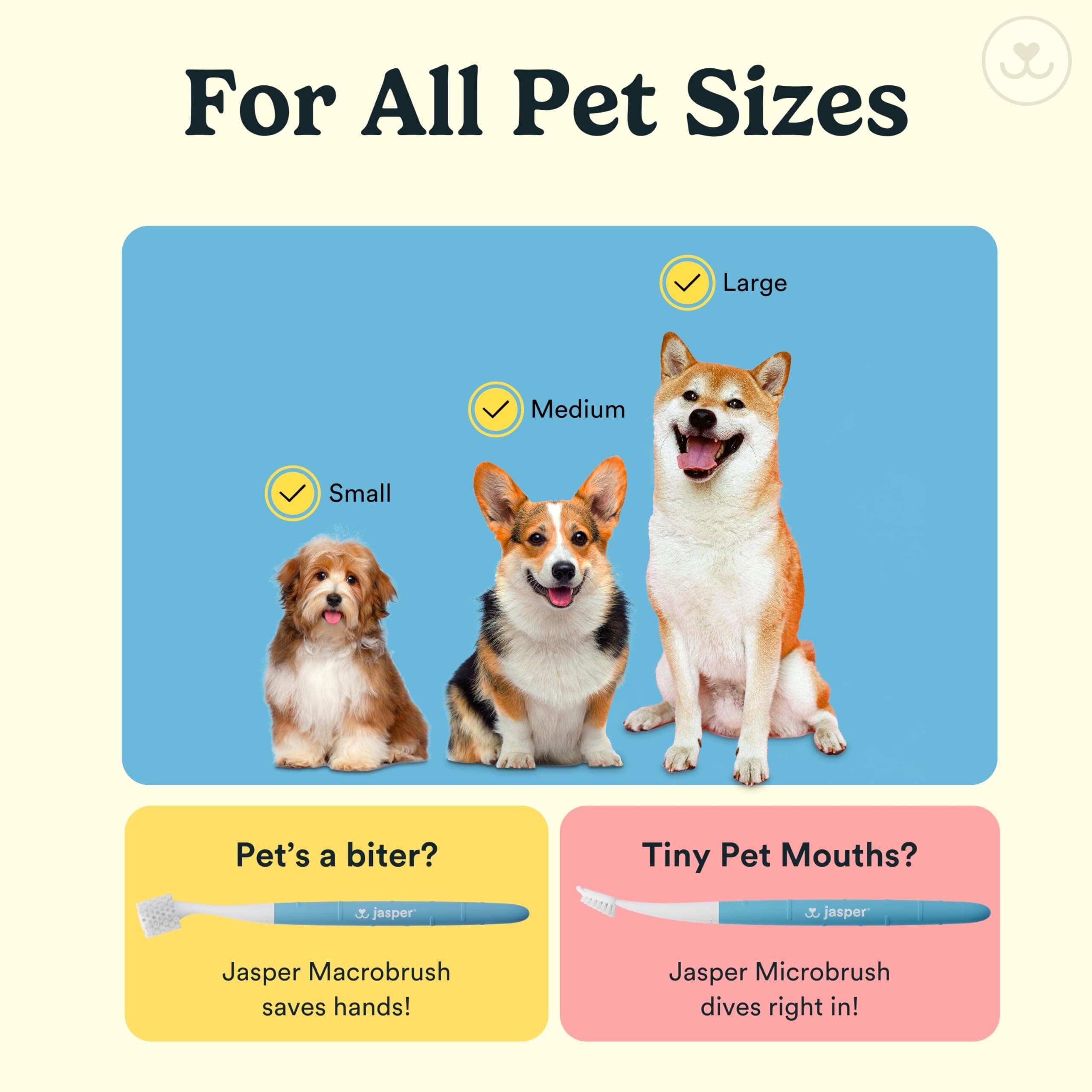 Jasper Dog Toothbrush, 360 Dog Tooth Brushing Kit, Finger Toothbrush, Cat Tooth Brush, Teeth Cleaning, Pet Tooth Brush for Small & Large Pets, Pet Toothpaste Not Included, 2-Pack Blue - image 5