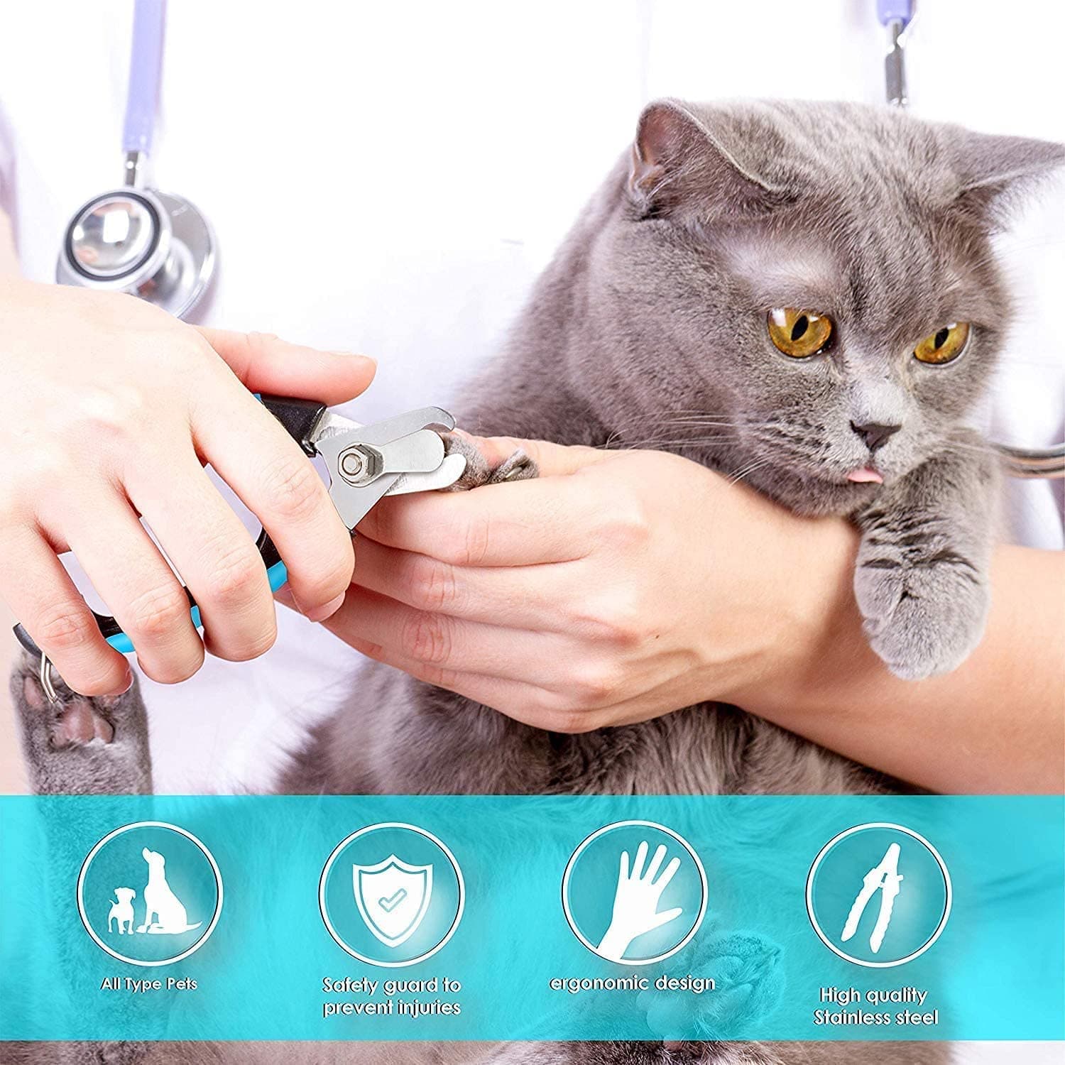 Candure Dog Nail Clippers and Trimmer with Safety Guard to Avoid Over-Cutting Toe Nails Professional Grooming Pet Nail Clipper with Nail File for Small Medium-Large Breeds - image 8