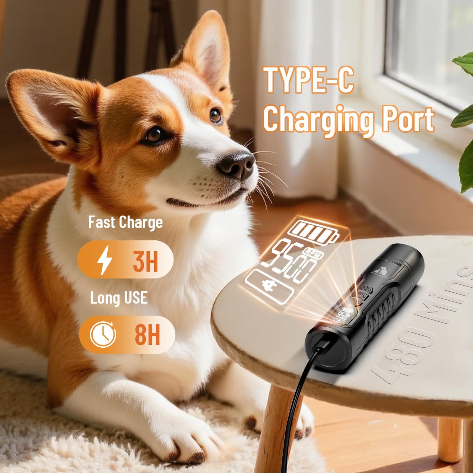 Electric Dog Nail Grinder: Upgraded 5-Speed Quiet Dog Nail Trimmer-Safe Painless Nail File for Claw Trimming & Grooming Care At Home for Dogs & Cats(Light Black) - image 6