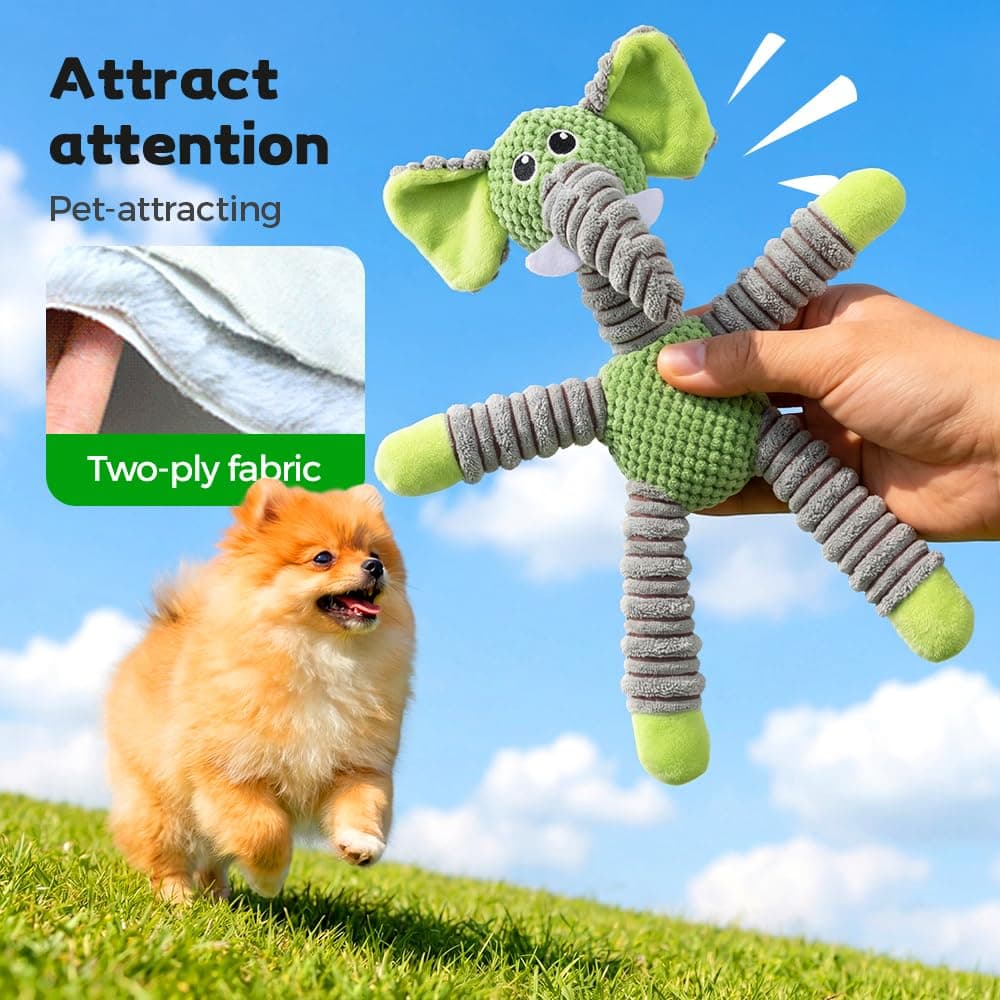 Indestructible Dog Toys for Aggressive Chewers, Durable Squeaky Plush Toys for Large Medium Small Dogs, Tough Chew Toys with Interactive Sounds for Puppy Anxiety Relief (Cartoon Brown Bear) - image 4