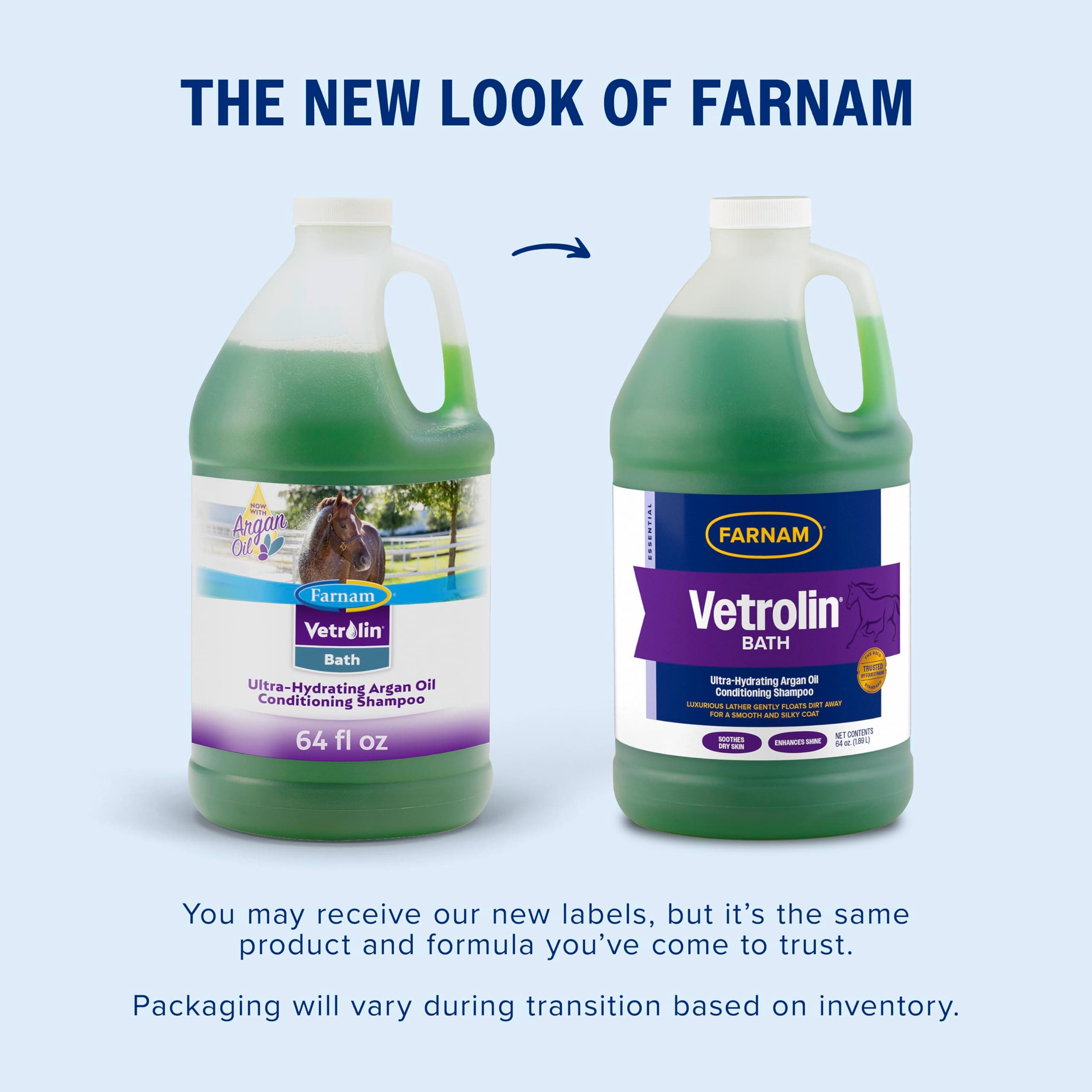 Farnam Vetrolin Bath, Ultra-Hydrating Argan Oil Conditioning Shampoo, Enhances Shine, Soothes Dry Skin, for Horses and Dogs, 64 oz. - image 2