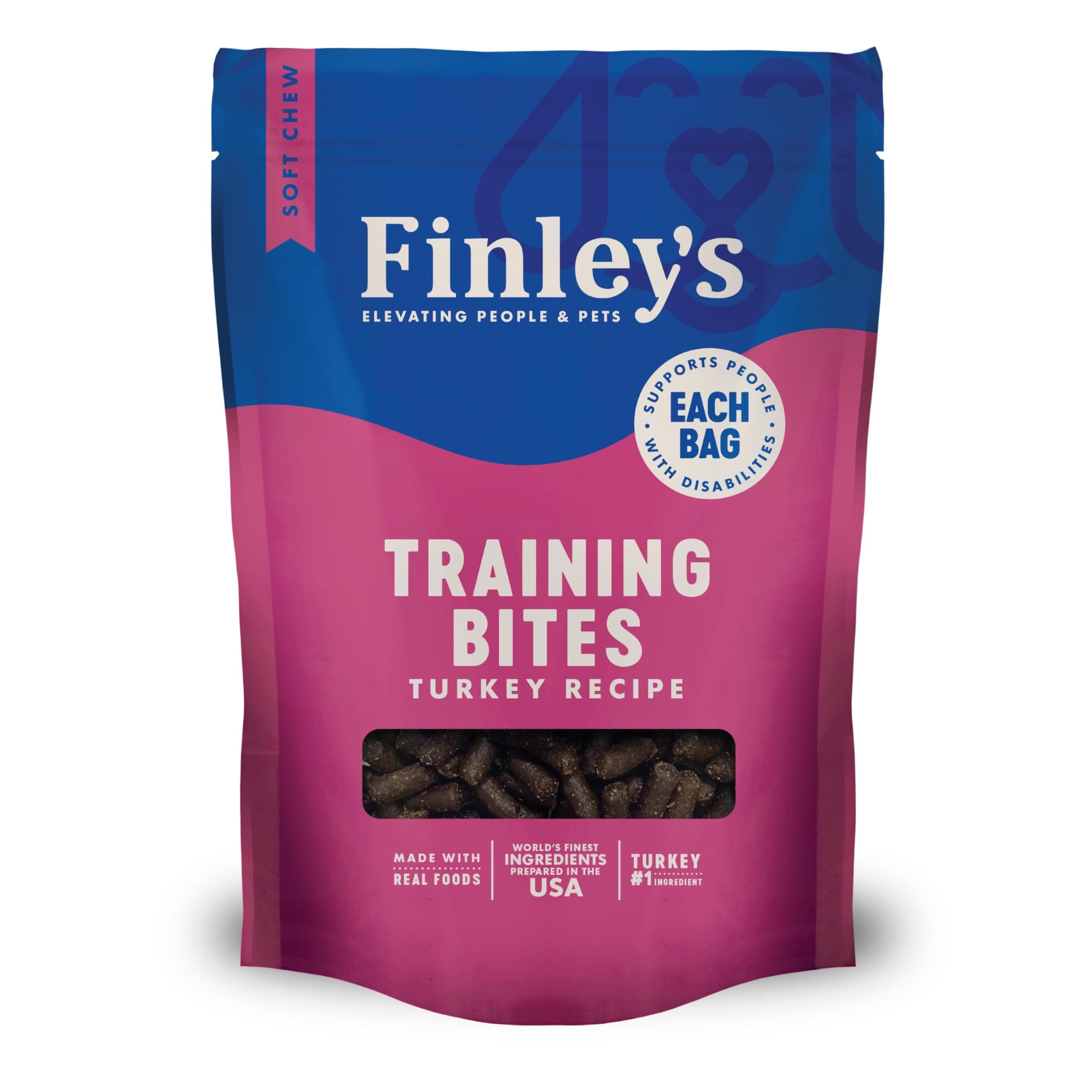 Finley's Dog Training Bites, Soft, Turkey Treats for Puppies and Dogs of All Ages and Sizes, Limited Ingredient, Low Calories, 16oz, 1 Pack