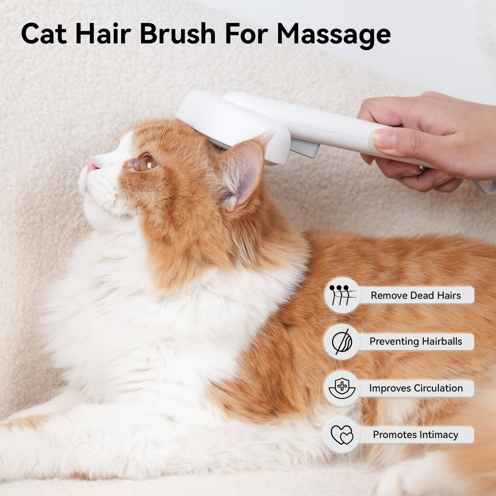 Aumuca Cat Brush for Shedding, Cat Brushes for Indoor Cats, Cat Brush for Long or Short Haired Cats, Cat Grooming Brush Cat Comb for Kitten Rabbit Massage Removes Loose Fur - image 6