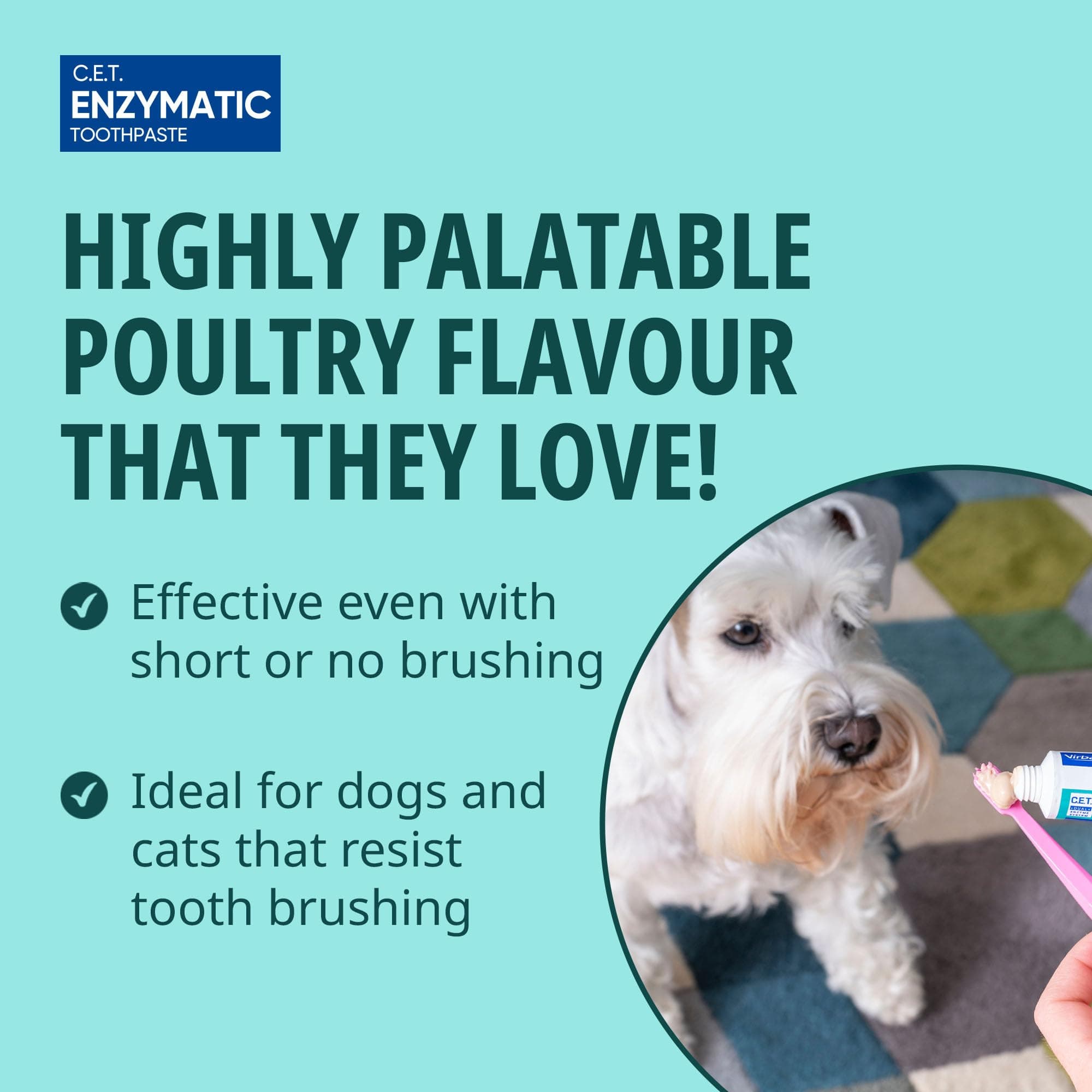 Virbac C.E.T.&reg; Oral Hygiene Kit for Dogs | Poultry-flavor Toothpaste | Fingerbrush and Pet Toothbrush - image 4