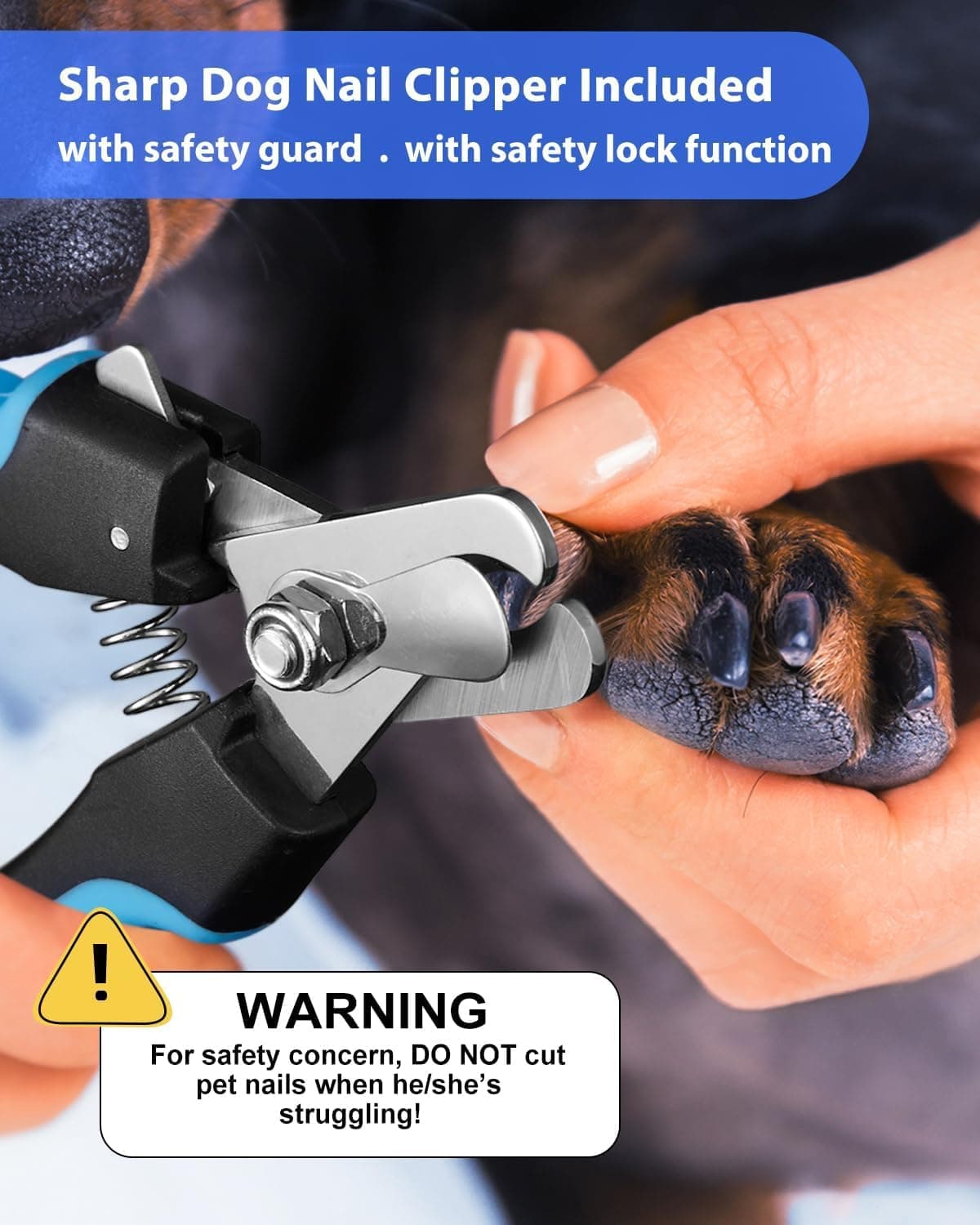 YABIFE Dog Nail Trimmers and Dog Nail Clippers Kit, Whisper Quiet Electric Grinder with Light, for Small, Medium, Large Dogs, Cats Toenail Grooming, 3 Speeds - image 5