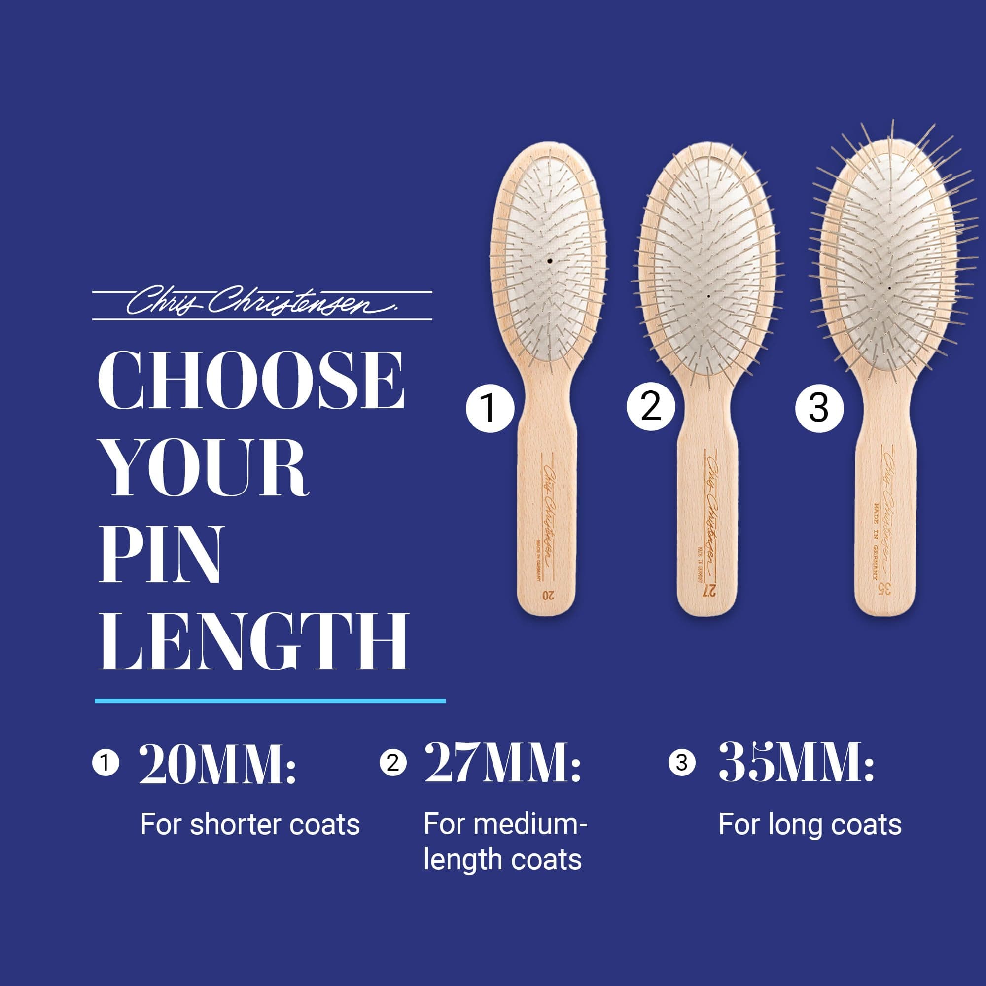 Chris Christensen Dog Brush, 27 mm Oval Pin Brush, Original Series, Groom Like a Professional, Stainless Steel Pins, Lightweight Beech Wood Body, Ground and Polished Tips - image 4