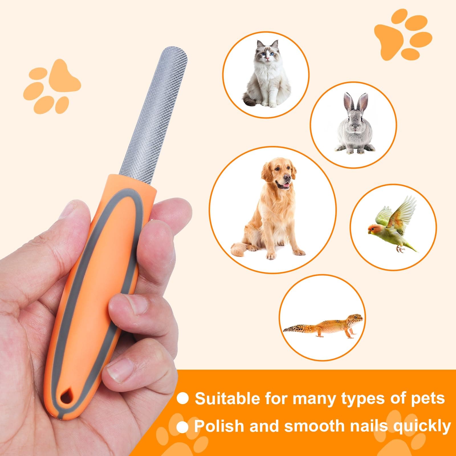 Dog Nail File, Pet Nail Filer for Smooth and Shape All Toenail Types, Polish Off Rough Edges, Remove Burs for Outdoor & Indoor Dog, Cat, Puppy, Kitten, Bird, Durable Metal Nail Grooming Tool - image 4