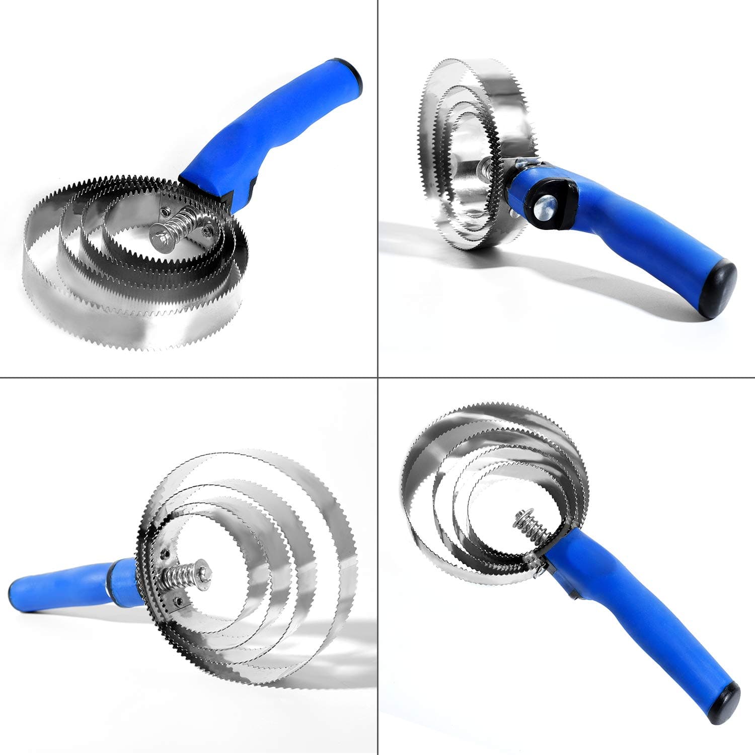 Reversible Stainless Steel Curry Comb with Soft Touch Grip (Blue) - image 2