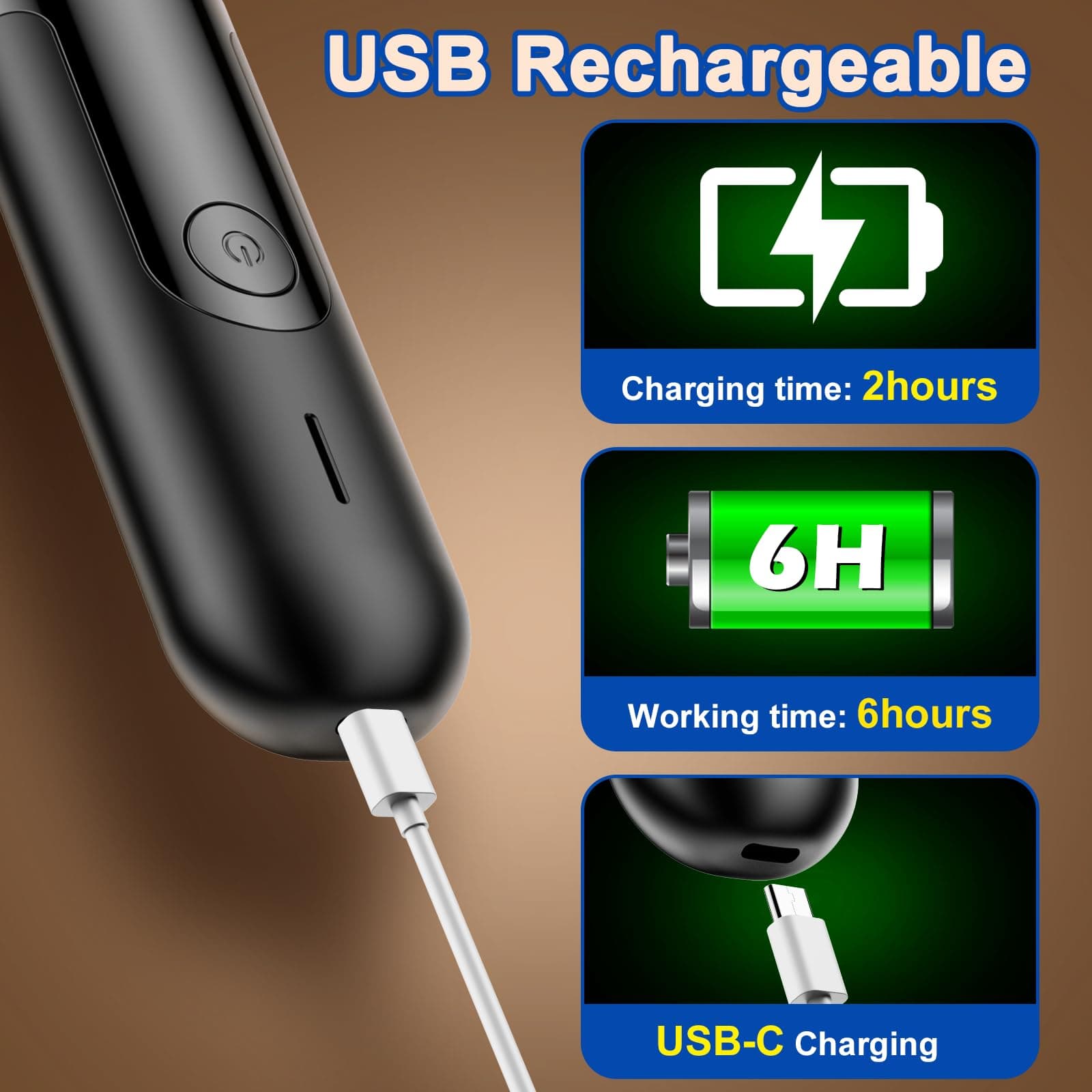 Dog Nail Grinder, Quiet and Low-Vibration Dog Nail Trimmers for Large Dogs, Medium, Small Dogs Cats Pets, Upgrade Professional Electric Pet Paws Toenail Grooming Tool Black - image 7