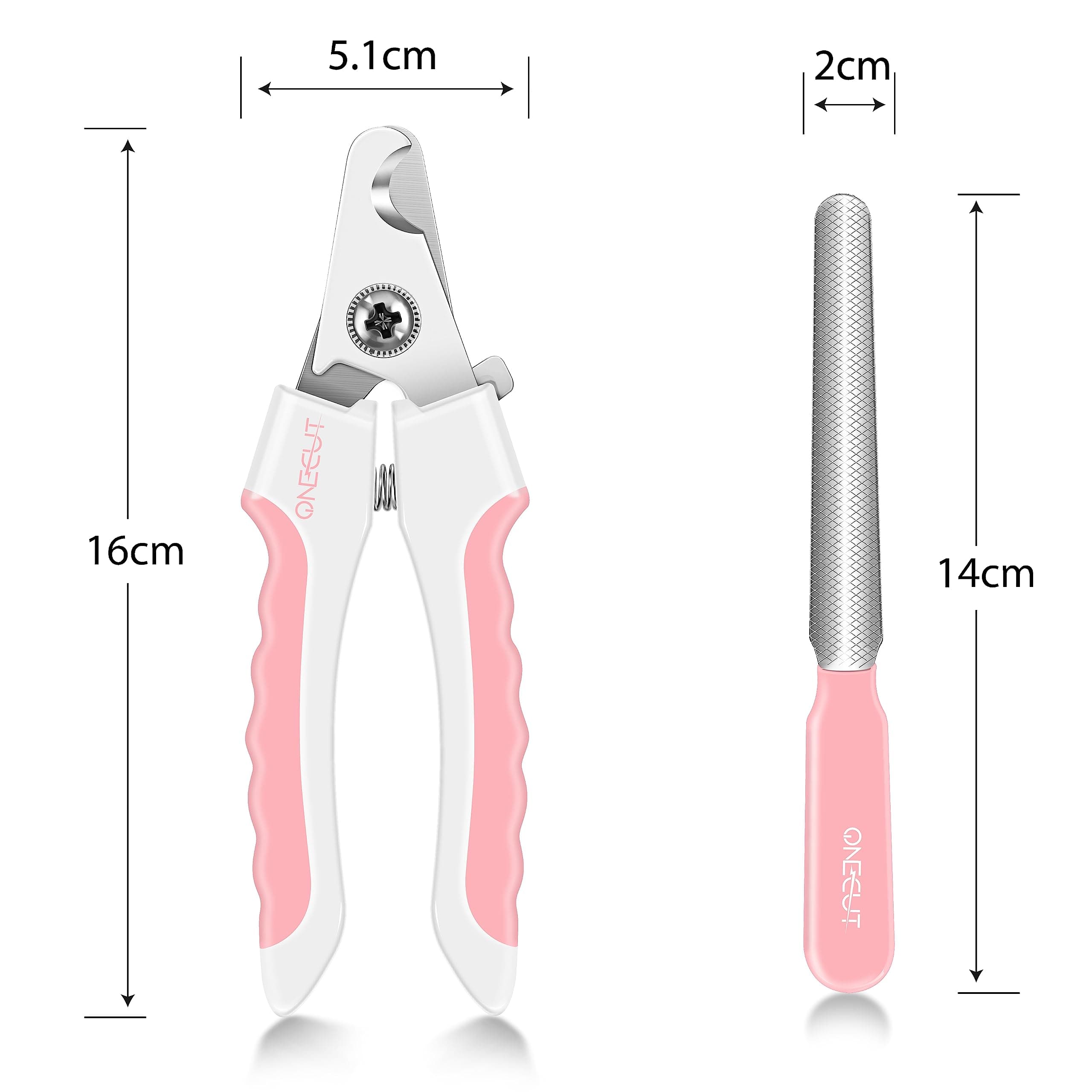 OneCut 6" Dog Nail Clippers for Small, Medium and Large Breed Professional Pet Nail Trimmers -Suitable for Cats, Rabbits and Guinea Pigs with Safety Guard to Avoid Over Cutting (Pink) - image 2