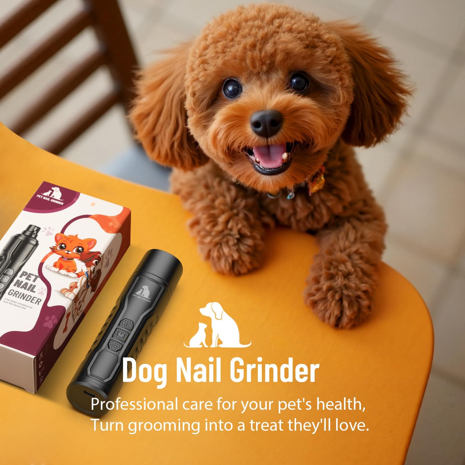 Electric Dog Nail Grinder: Upgraded 5-Speed Quiet Dog Nail Trimmer-Safe Painless Nail File for Claw Trimming & Grooming Care At Home for Dogs & Cats(Light Black) - image 7