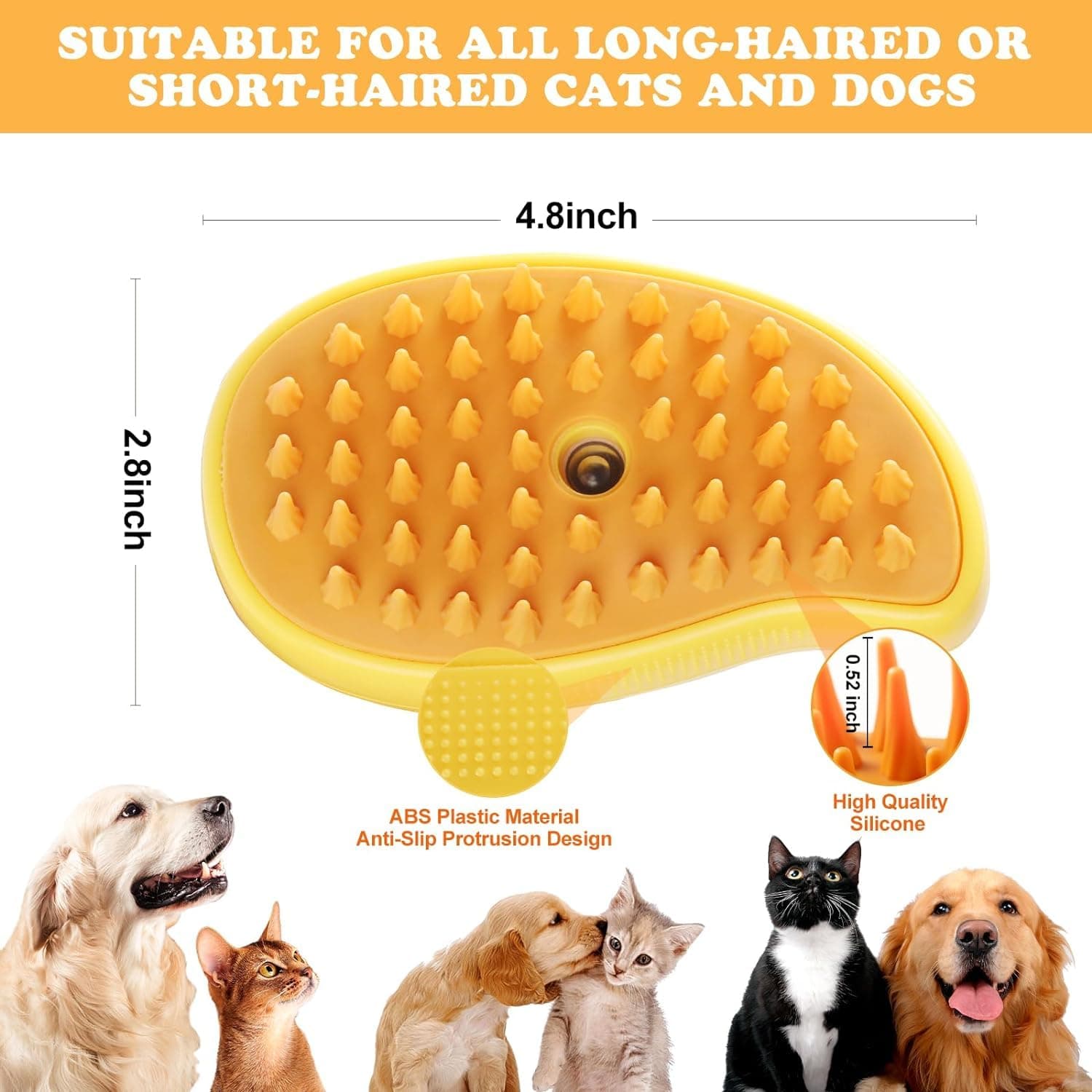 Pet Steam Brush 3-in-1 – Cat & Dog Grooming Brush with Spray – Hair Remover & Deshedding Comb – Silicone Massage Cleaner for Pets - image 8