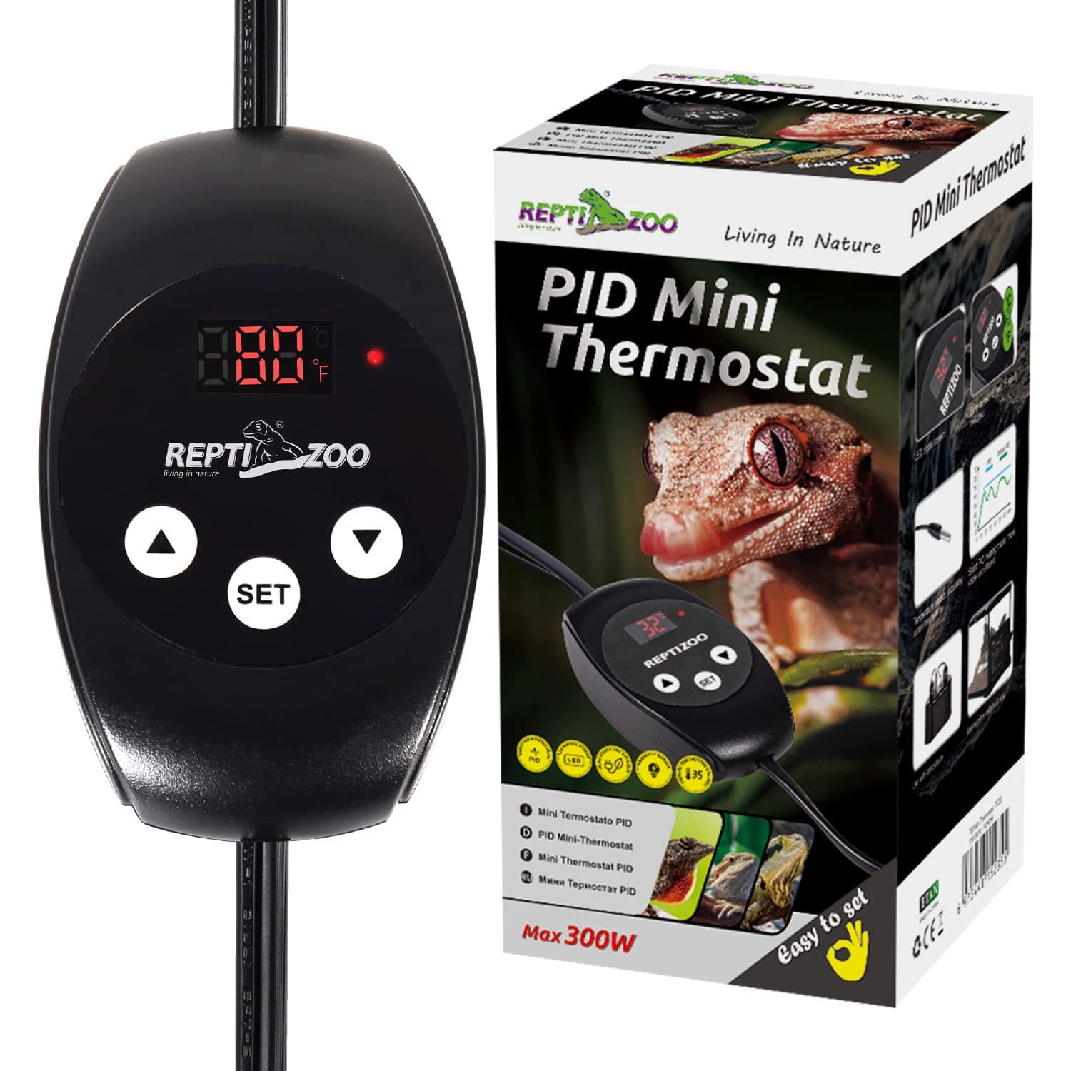 REPTIZOO Dimming Thermostat, PID Temperature Controller with Memory Function, Reptile Thermostat for Reptile Heat lamp, Specifically Designed for Light Heat Bulbs & Heaters
