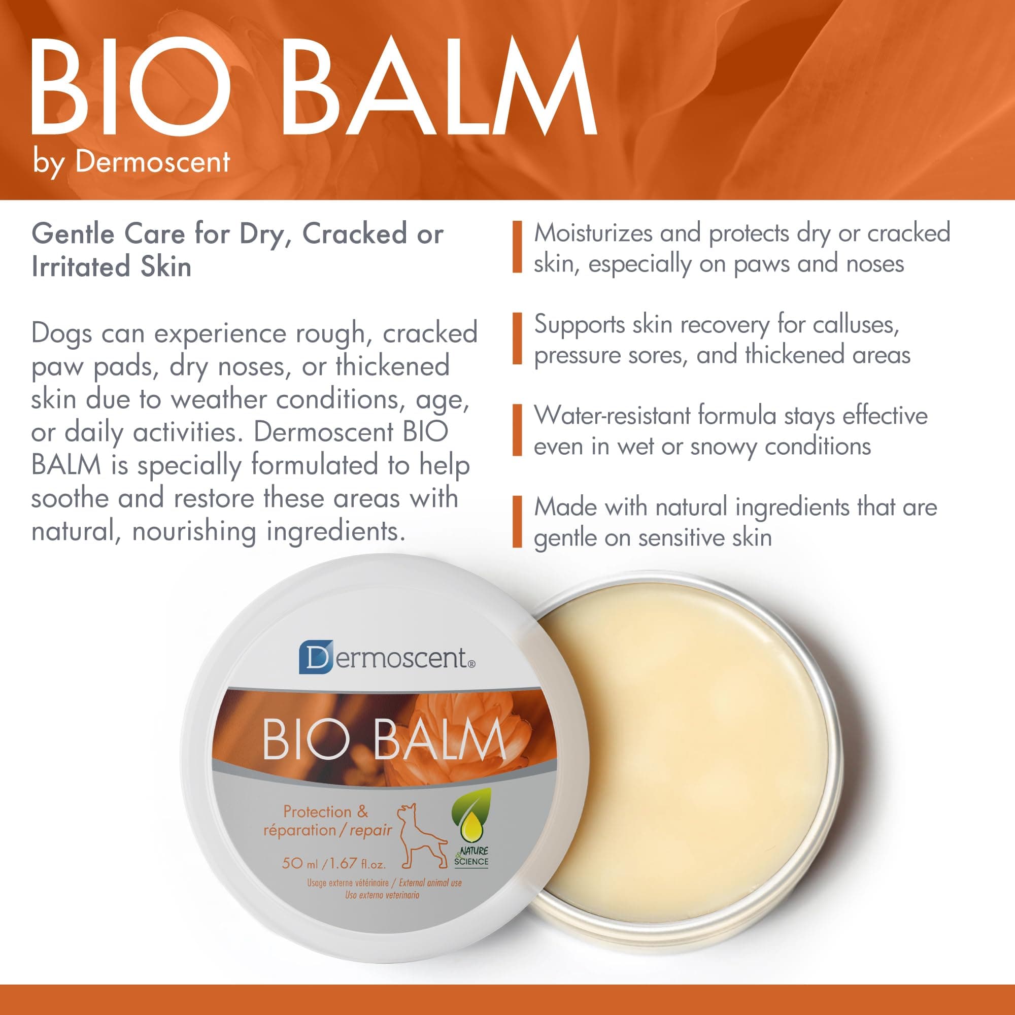 Dermoscent | Bio Balm | Natural, Organic, Healing Dog Paw Balm | Skin & Paw Soother For Dogs With Dry, Cracked, & Rough Paws | Veterinarian-Approved Paw Pad Moisturizer & Protector - image 2