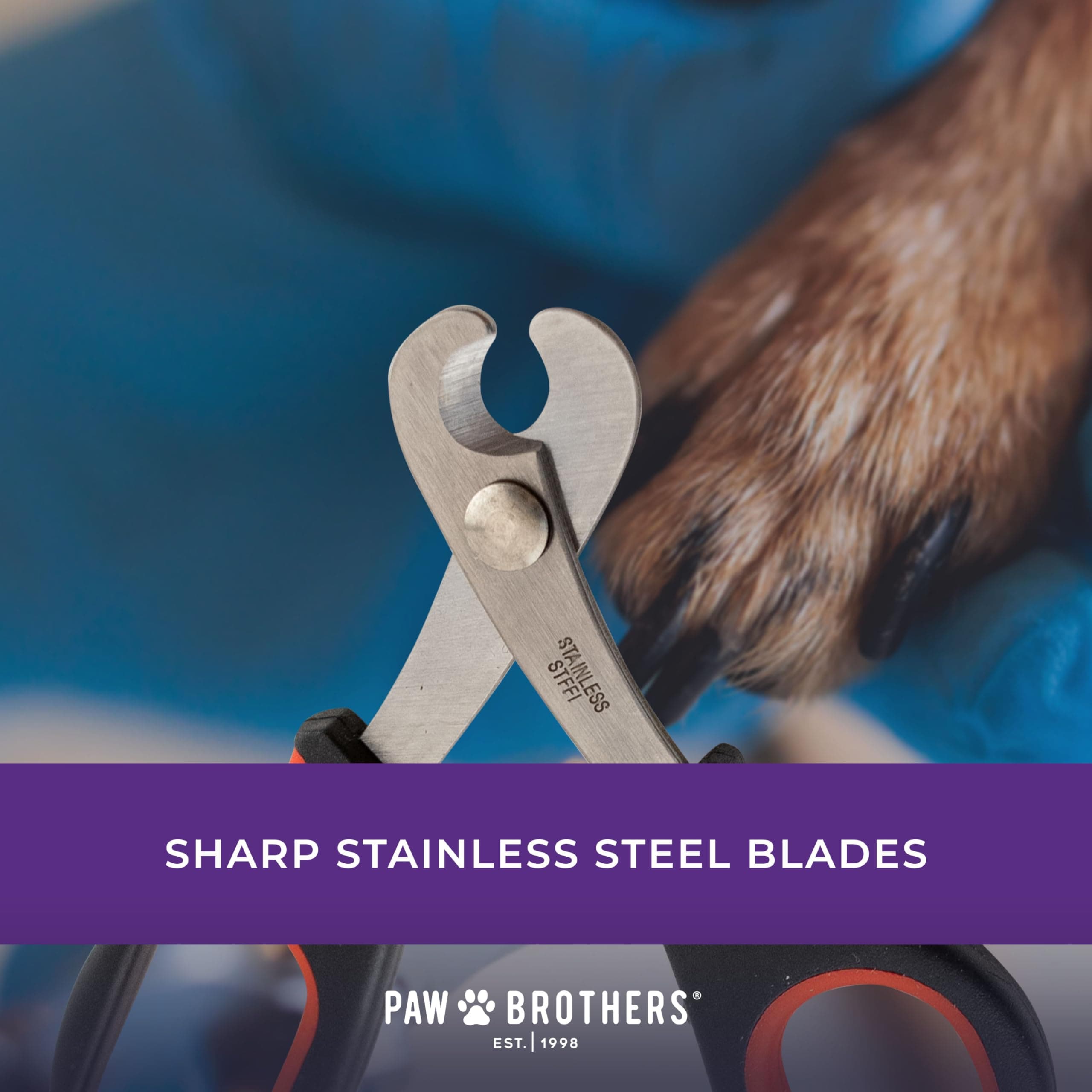 RYAN'S PET SUPPLIES Paw Brothers Small Medium Dog & Cat Nail Clipper Scissor and Trimmer, Easy to use, Toenail Claw, Professional Stainless Steel Blade Grooming Tool for Pets - image 5