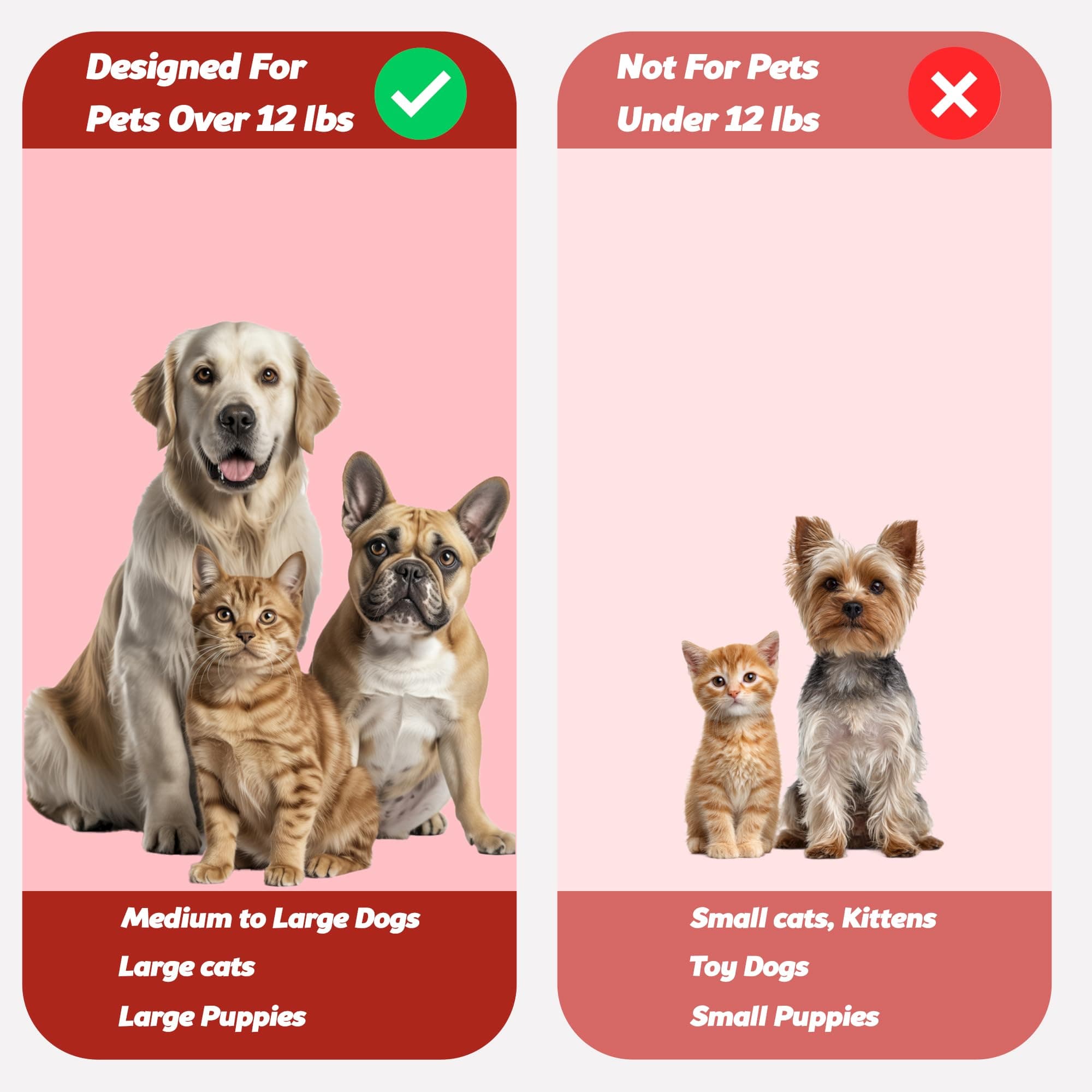 Pet Toothbrush for Dogs, Cats with Soft Bristles - Easy Teeth Cleaning & Dental Care, Non Slip Dual Head Dog Toothbrush for Medium & Large Pets, Toothpaste Not Included (Pack of 1(Red)) - image 4