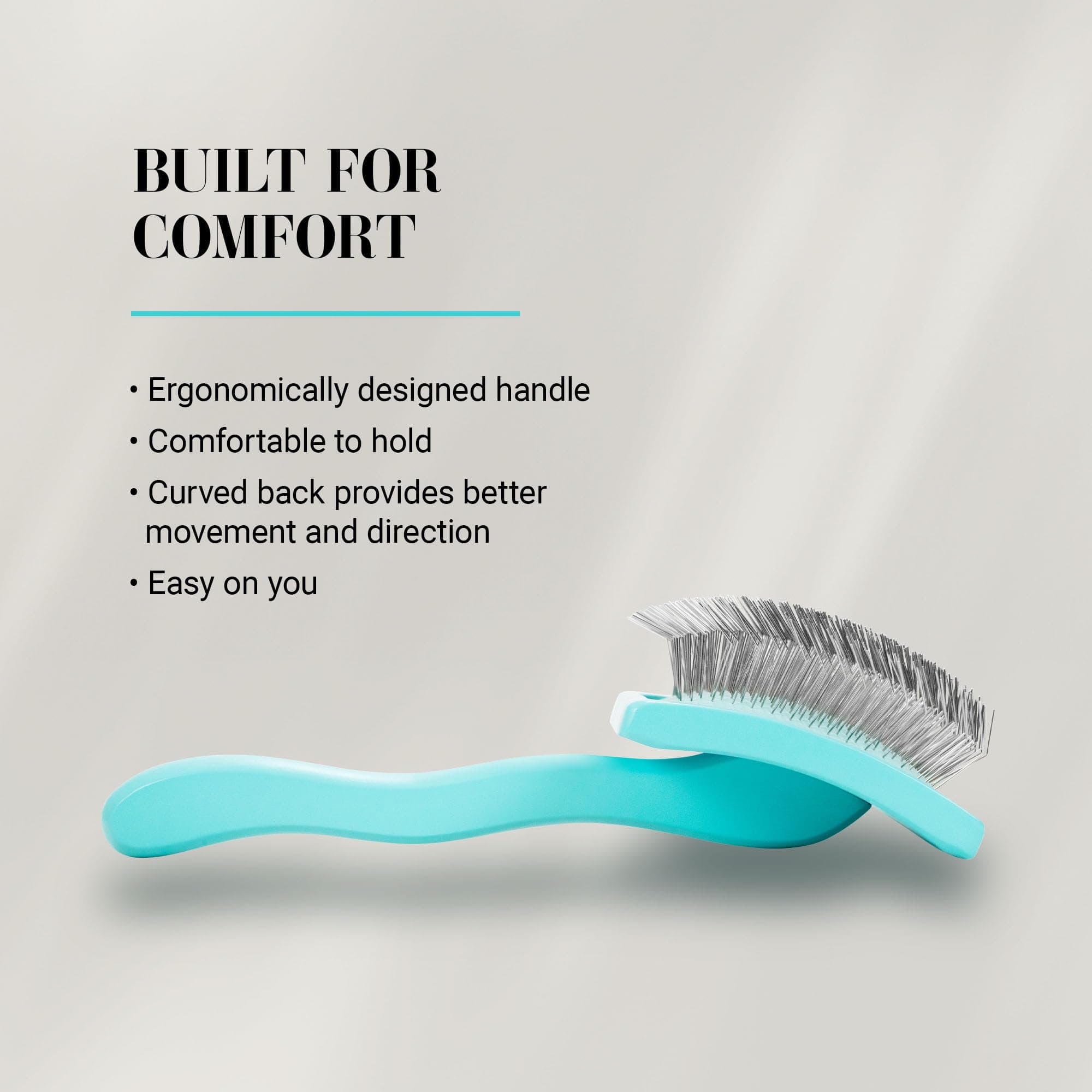 Chris Christensen Big G Dog Slicker Brush for Dogs (Goldendoodles, Labradoodles, Poodles), Groom Like a Professional, Fluff Detangle Style, Saves Time Energy, Teal, Large - image 4