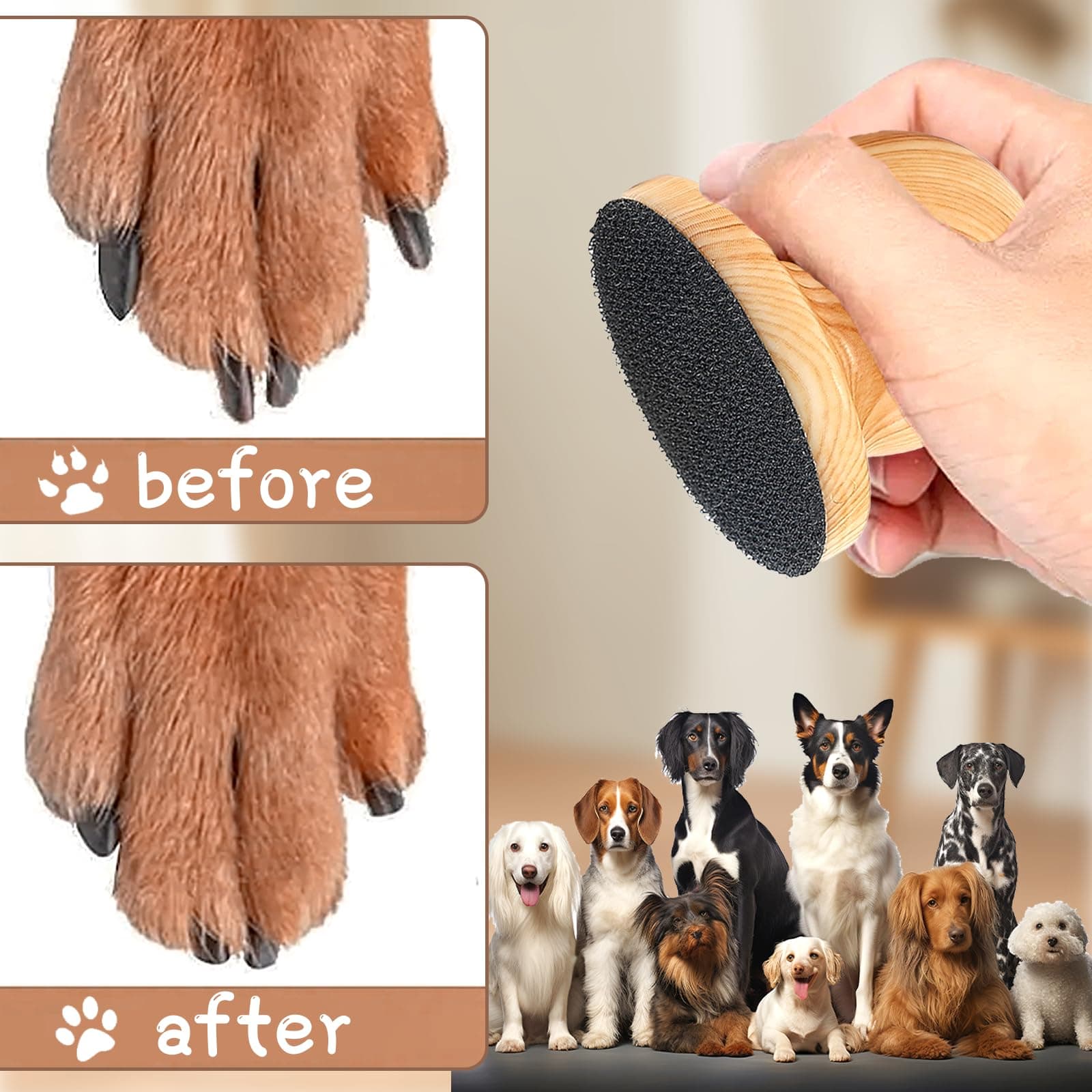 DAUNZMR Dog Nail File with 4 Pcs Replaceable Sandpaper, Nail Grinder Board for Dogs & Cats - image 4