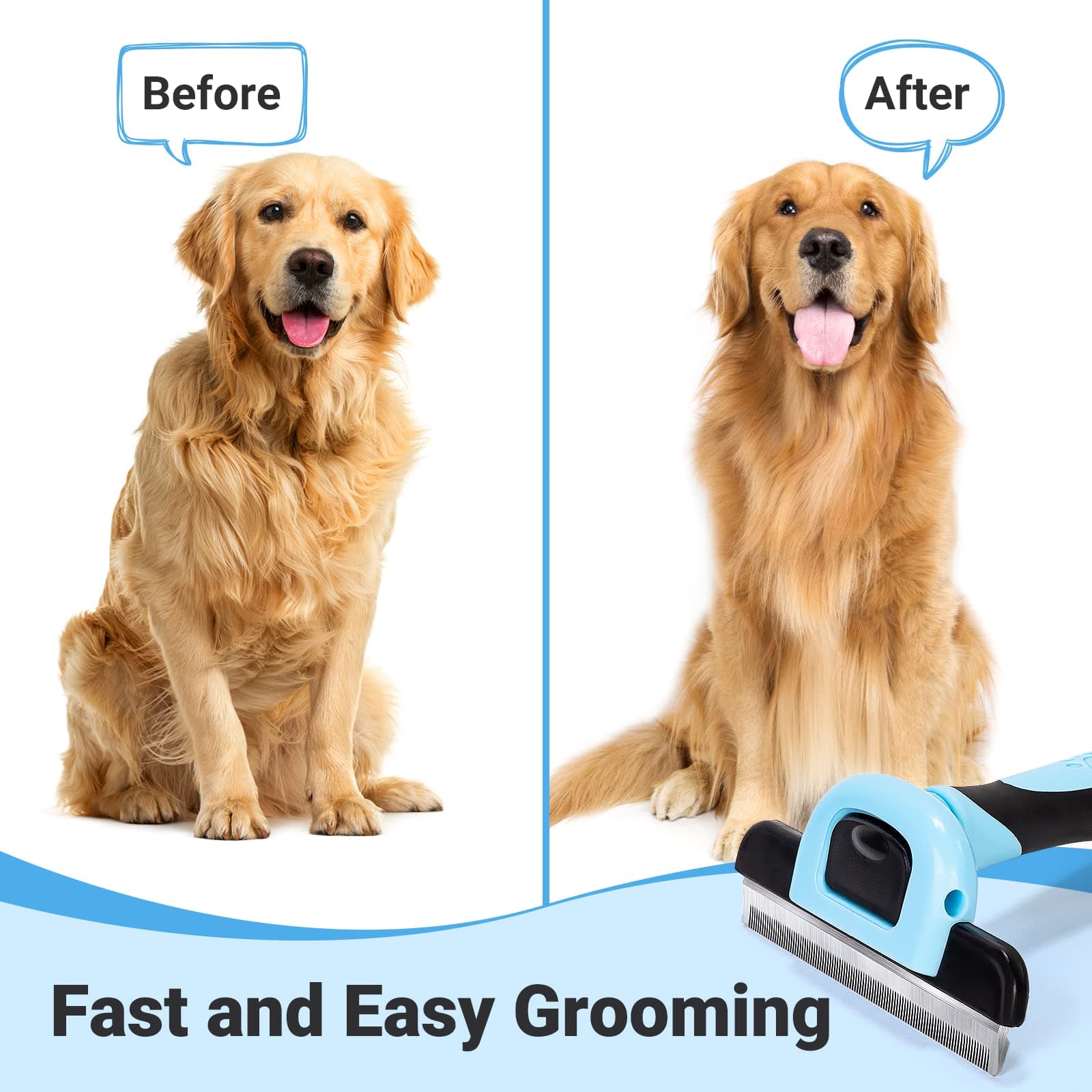 MIU COLOR Pet Grooming Brush, Deshedding Tool for Dogs & Cats, Effectively Reduces Shedding by up to 95% for Short Medium and Long Pet Hair - image 4