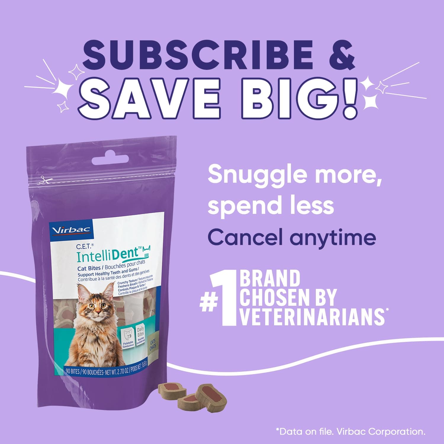 Virbac C.E.T.® INTELLIDENT® Cat Bites for Dental Care | Healthy Teeth and Gums | Fresh Breath, Chicken Flavor - image 7