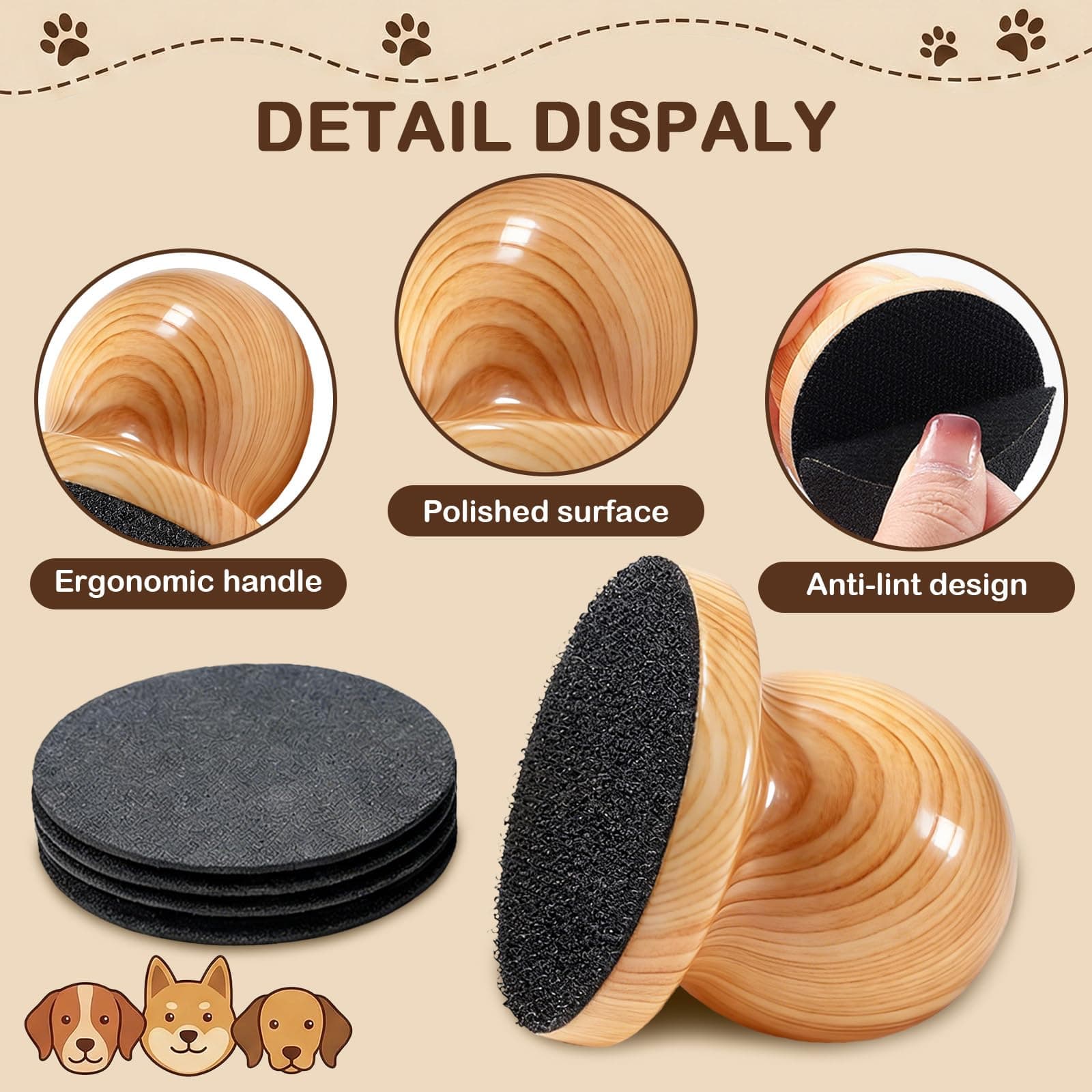 Dog Nail File, Grinder Board Scratch Pad with 4-Pack Replaceable Sandpaper Discs, Gentle Pet Nail Care Tool for Dogs and Cats - image 3