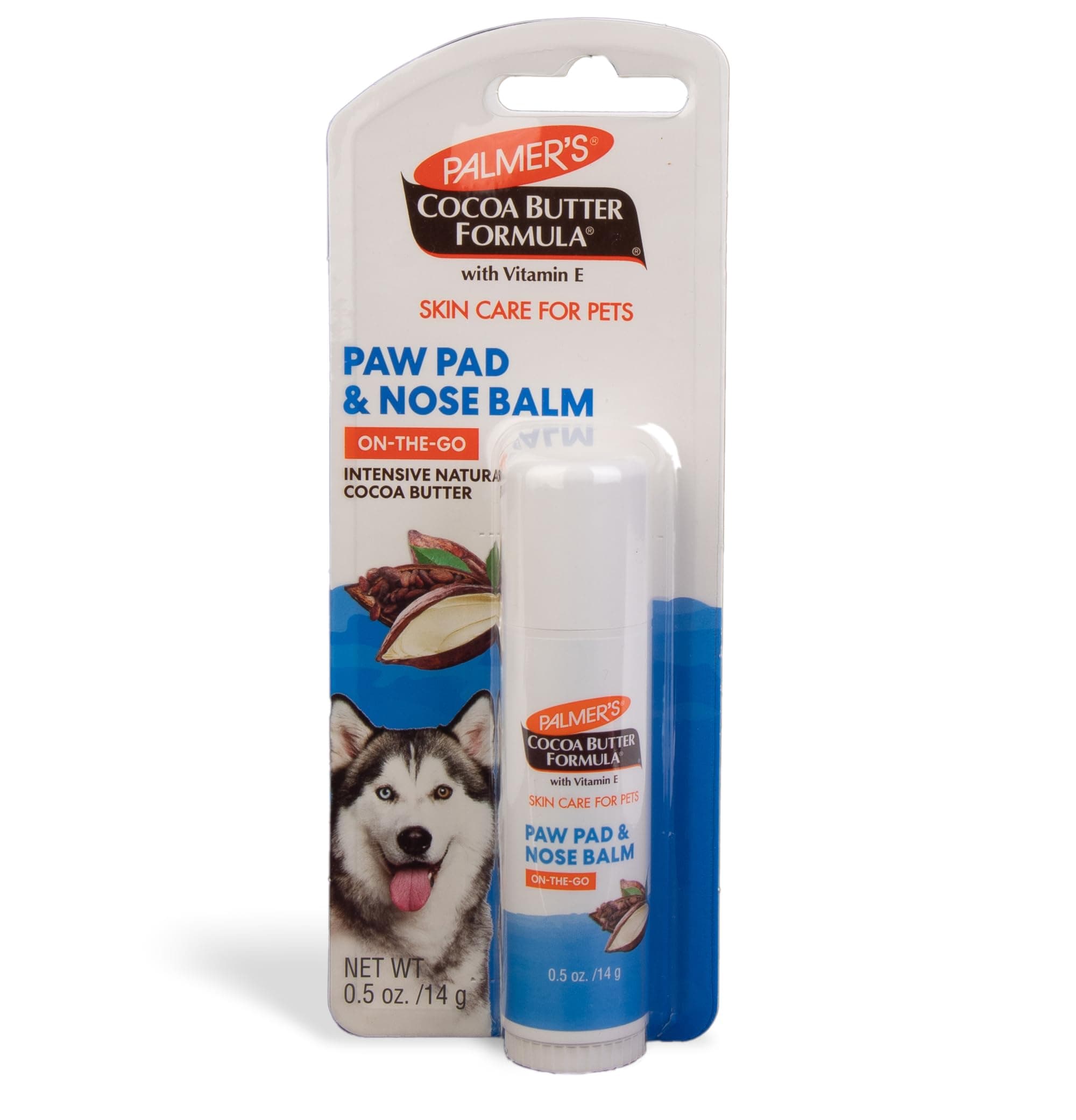 Palmer's Cocoa Butter Fragrance Free Intensive Paw Repair Swivel Stick for Dogs Cocoa Butter Paw Balm with Vitamin E, Peppermint Oil, and Shea Butter for Rough & Dry Pads for Dogs -0.5 oz