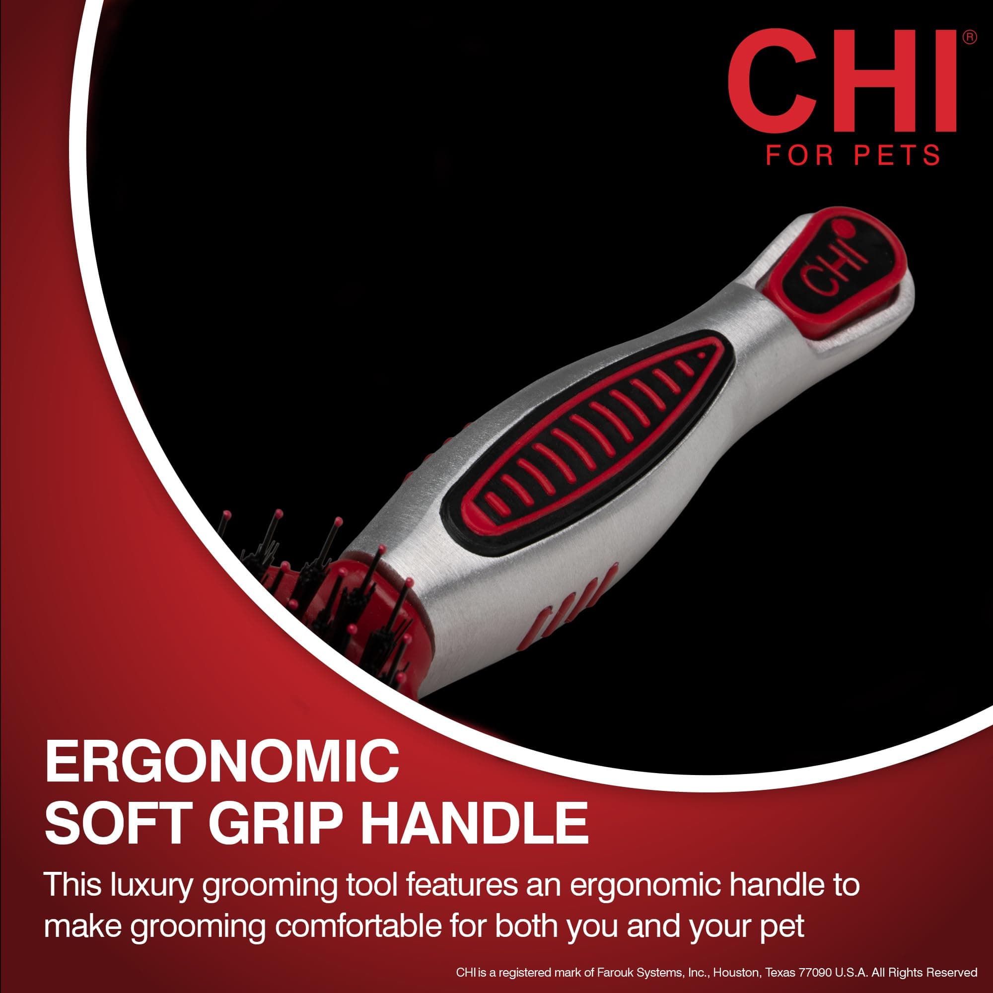 CHI Dog Brush for, Porcupine Brush for Dogs - Grooming Tools for Dogs & Puppies, Removes Mats and Tangles, Ionic Technology, Ergonomic Soft Grip Handle, Suitable for All Hair Types - image 5