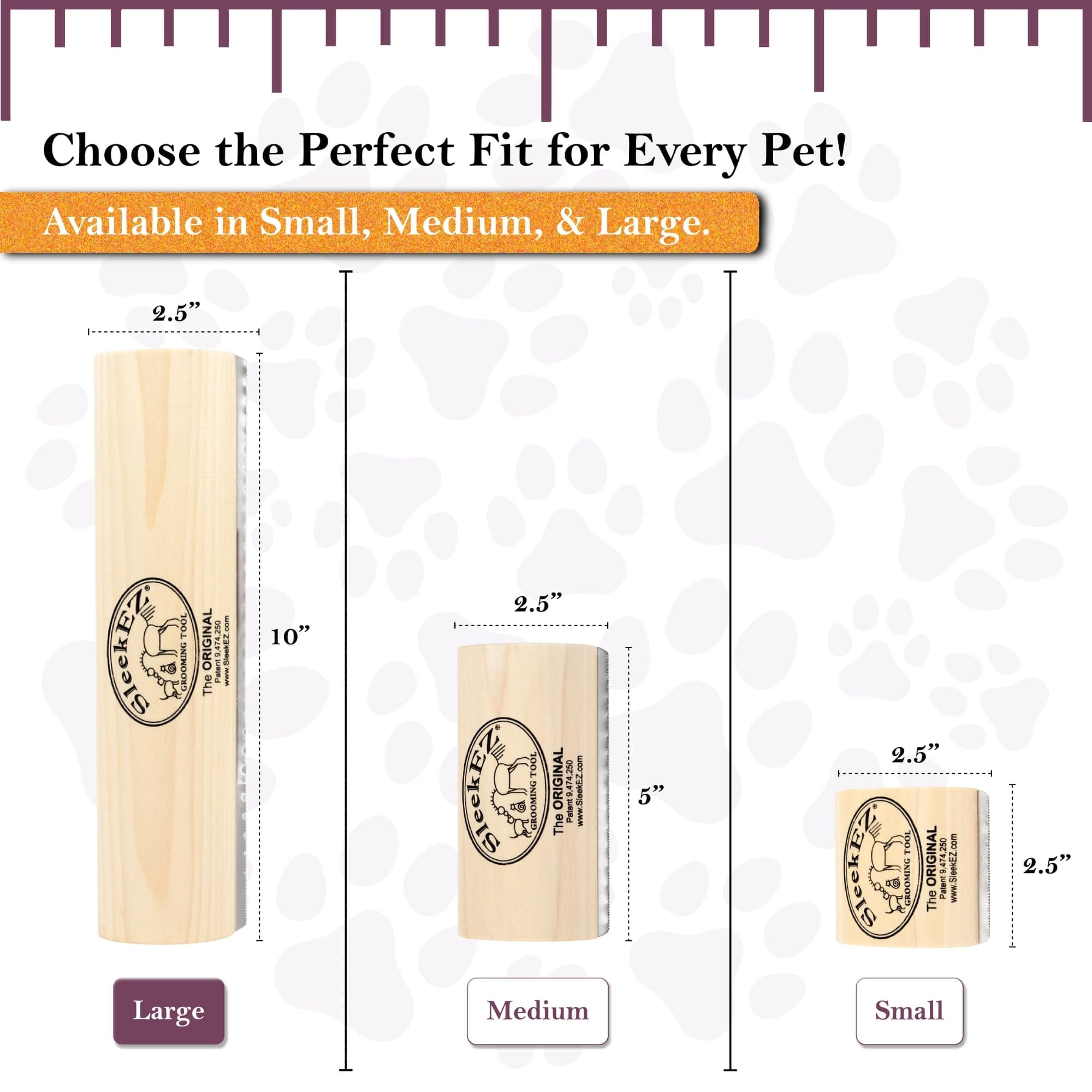 SleekEZ Deshedding Grooming Tool | Horse Brush for Horse Grooming Kit | Pet Hair Removal Tool | Curry Comb | Deshedding Brush | Shedding Comb | Works on All Hair Types | Made in USA | 1 pack | 10 inch - image 3