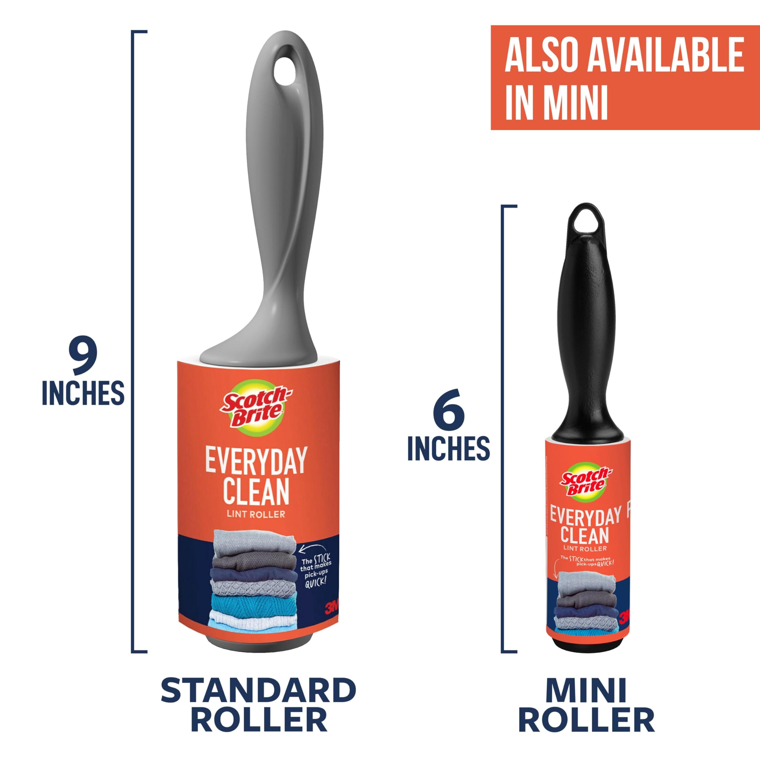 Scotch-Brite Everyday Clean Lint Roller, White, Manual Operation, 3 Pack, Lint Remover for Pet Hair, Dark Clothes, Furniture, and Dusty Surfaces, 300 Adhesive Sheets Total - image 7