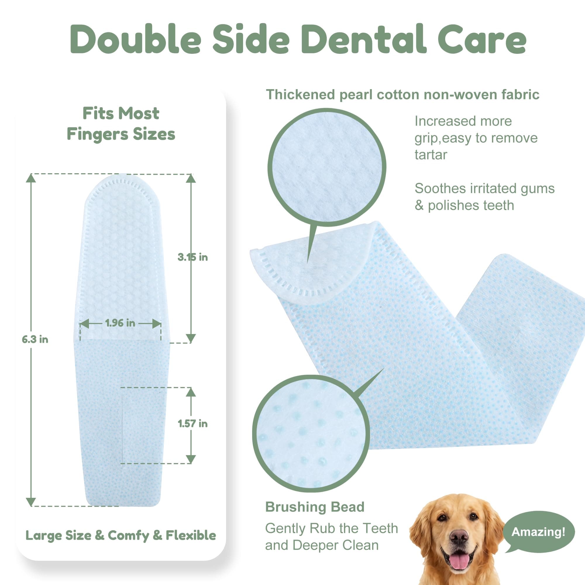 Pet Dental Finger Wipes for Dogs & Cats – 50 Mint Flavor Dog Dental Wipes + Mint Fresh Breath Spray, Dog Tooth Brushing Kit, Helps Remove Bad Breath & Plaque & Tartar Buildup - image 5