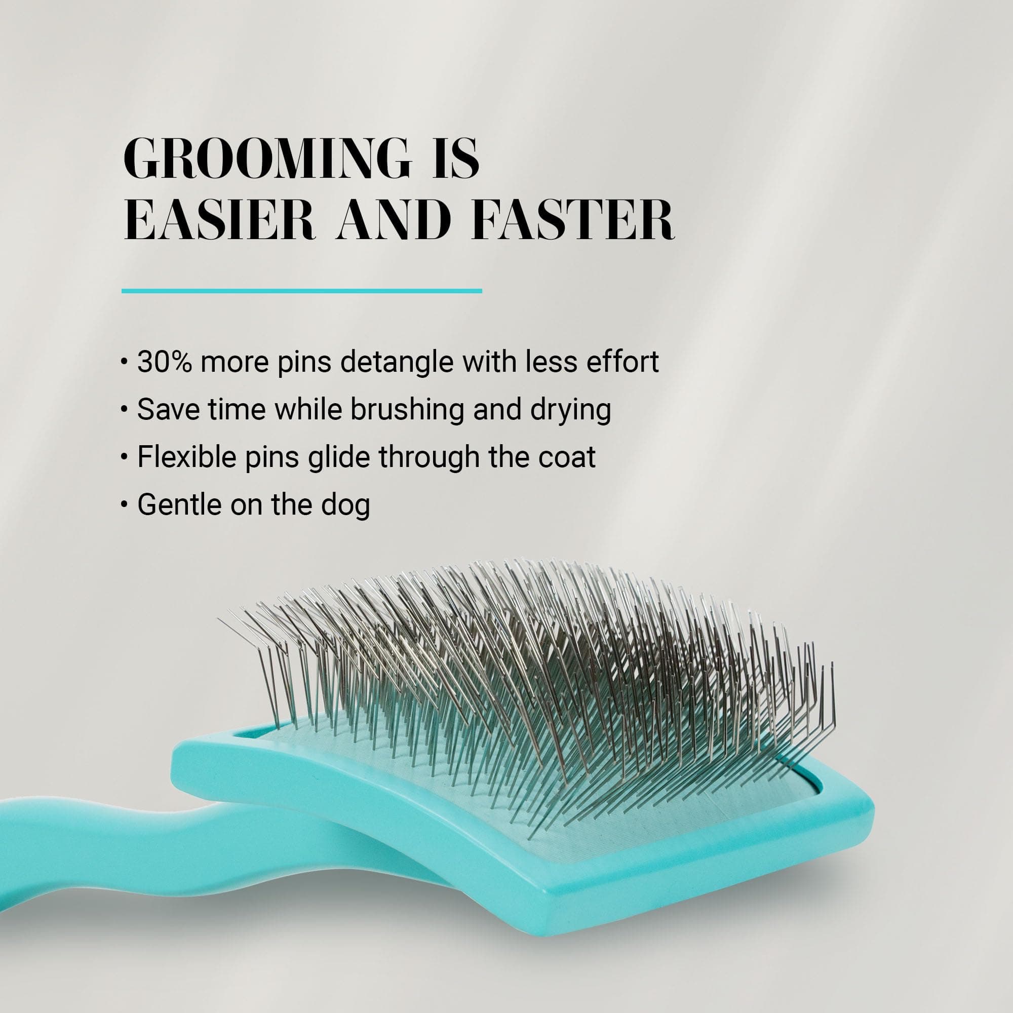 Chris Christensen Big G Dog Slicker Brush for Dogs (Goldendoodles, Labradoodles, Poodles), Groom Like a Professional, Fluff Detangle Style, Saves Time Energy, Teal, Large - image 3