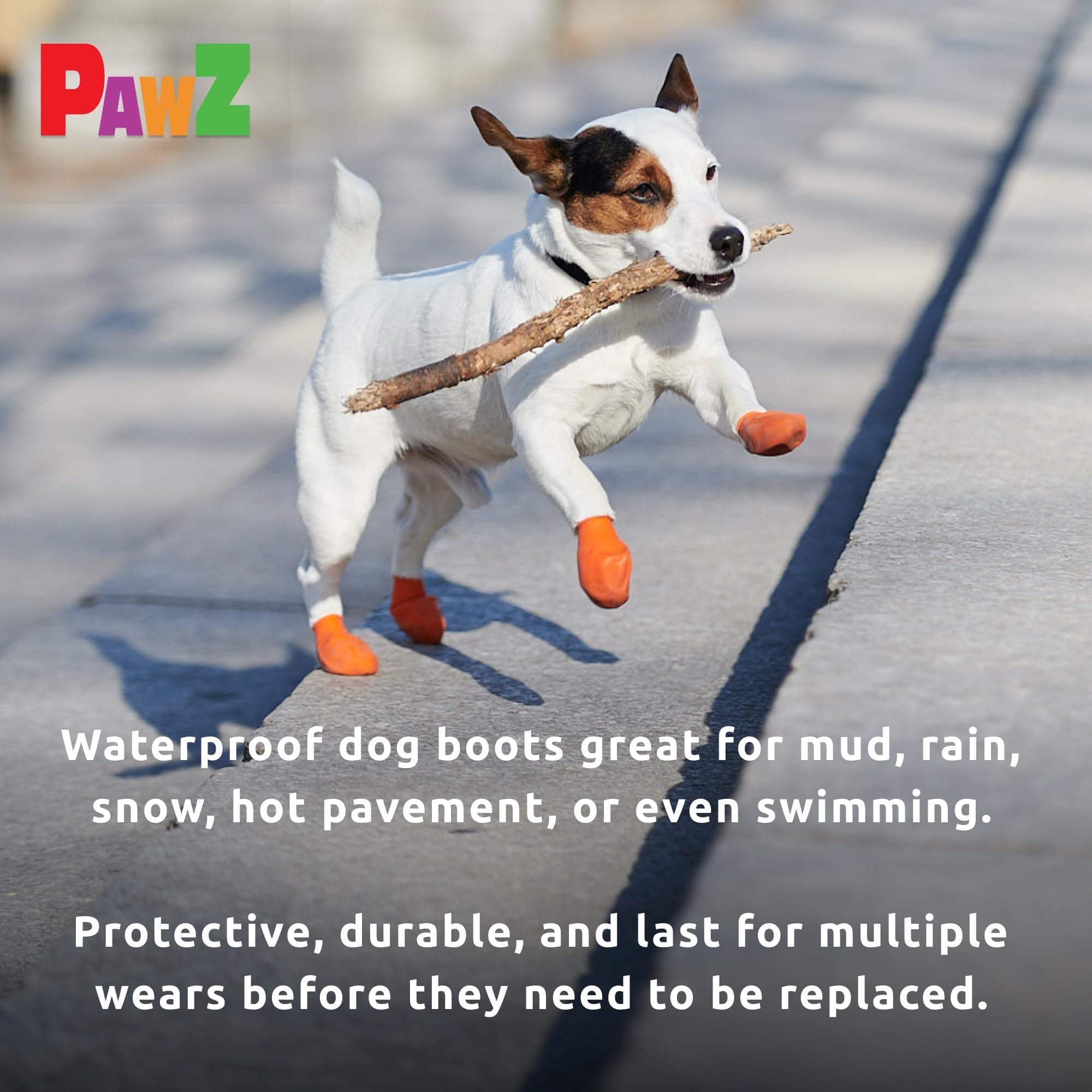 PawZ Rubber Dog Boots for Small Paws - All-Weather Waterproof Dog Shoes, Anti-Slip Traction for Rain, Snow, Mud & Hot Pavement - Pull-On Dog Booties, Black - X-Small (1.5"-2") - Pack of 12 - image 5