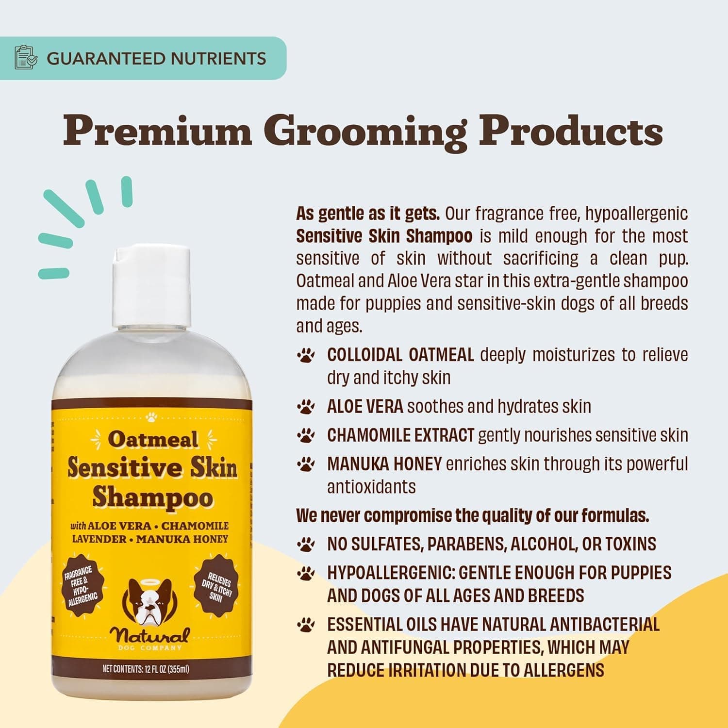 Natural Dog Company Oatmeal Shampoo for Dogs with Sensitive Skin, Ideal Anti Itch Dog Shampoo and Puppy Shampoo Oatmeal Itch Relief Dog Hypoallergenic Pet Shampoo, Deodorizing and Organic 12 oz - image 5