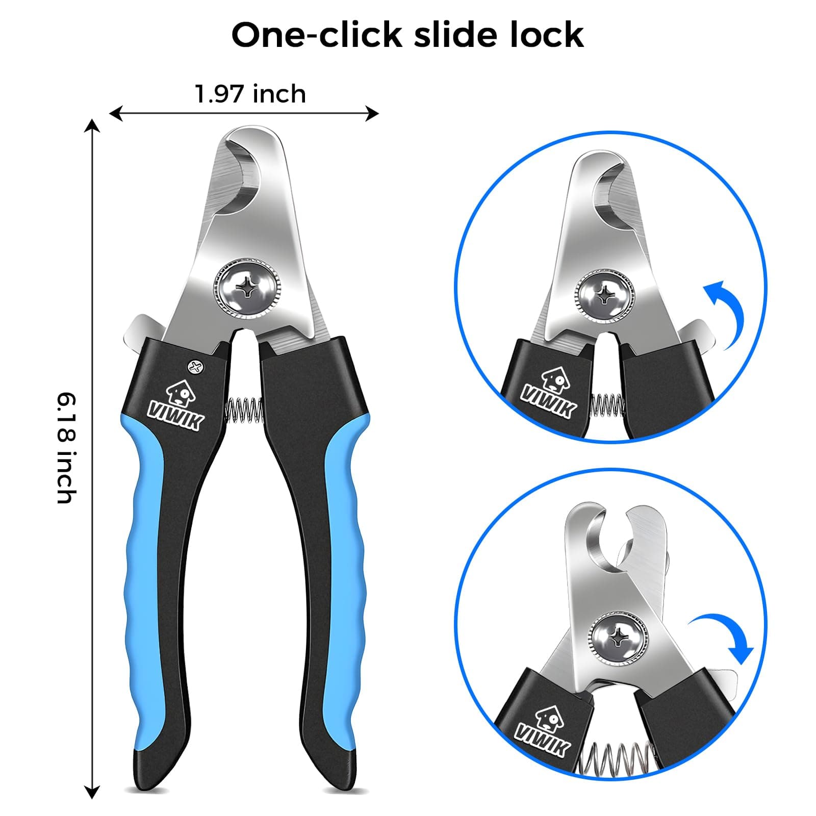 VIWIK Dog Nail Trimmers for Large Medium Dogs, Cats, Professional Dog Nail Clippers with File Quick Sensor & Safety Guard to Avoid Overcutting, Pet Claw Paw Clipper for Grooming with Toenail File Blue - image 5