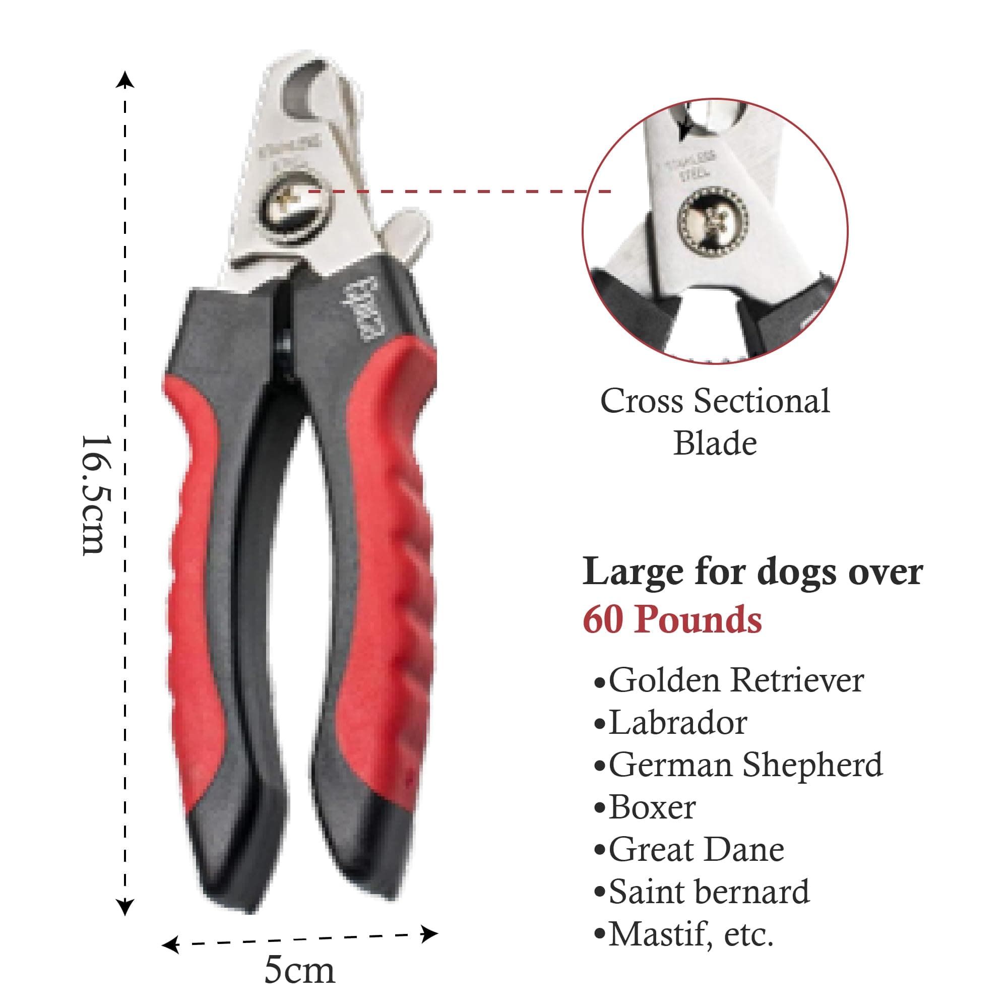 Epica Professional Dog Nail Clipper - Dog Nail Trimmer for Large Dogs - Easy and Safe Pets Grooming Clippers - Cat Claw Trimmer with Safety Guard (Large) - image 2