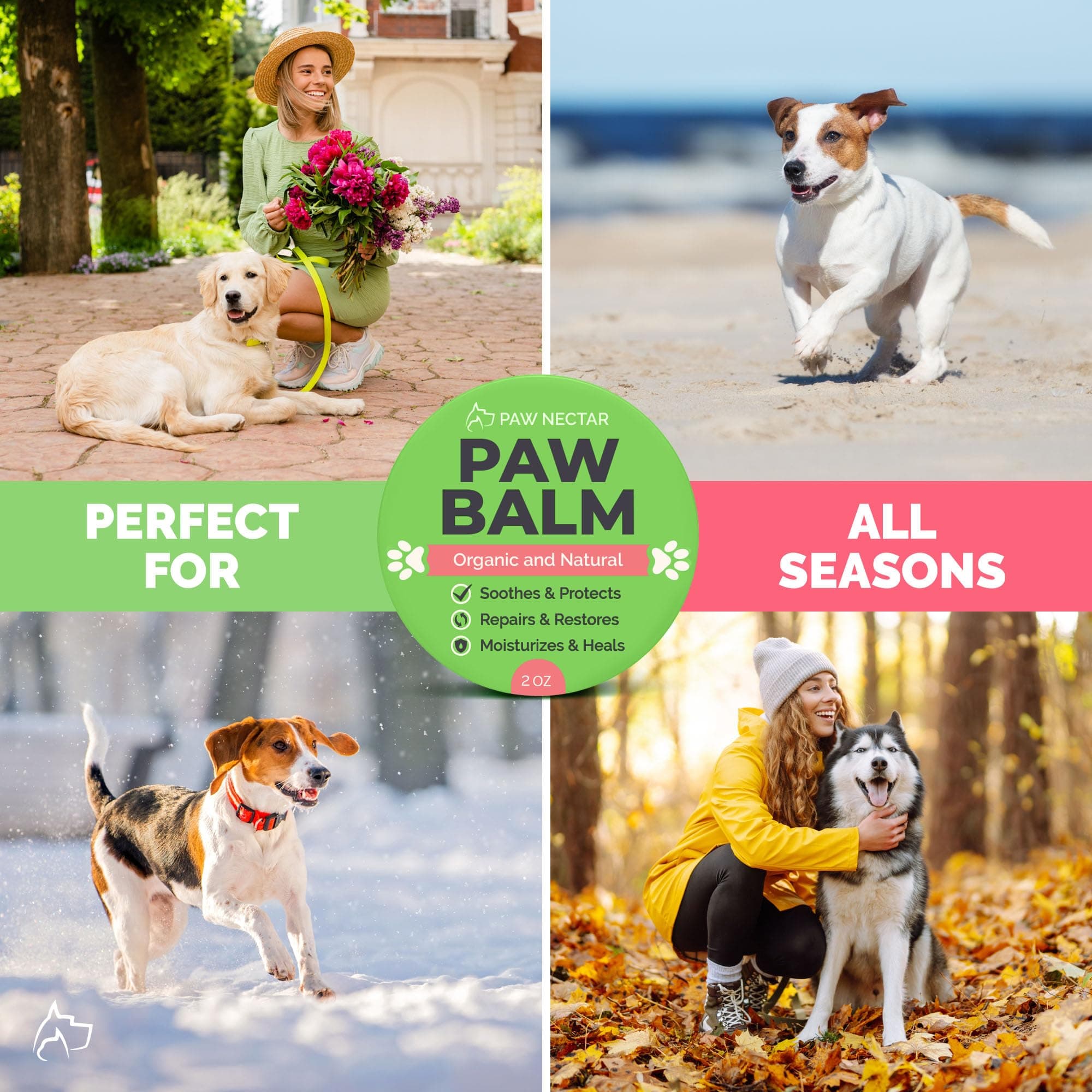 Natural Lick Safe Dog Paw Balm - 100% Organic Dog Paw Pad Balm Protector, Moisturizer & Soother for Dry Cracked Paws, Hot Pavement, Winter - Heals, Repairs & Restores - Coconut Oil, Shea Butter (2oz) - image 5