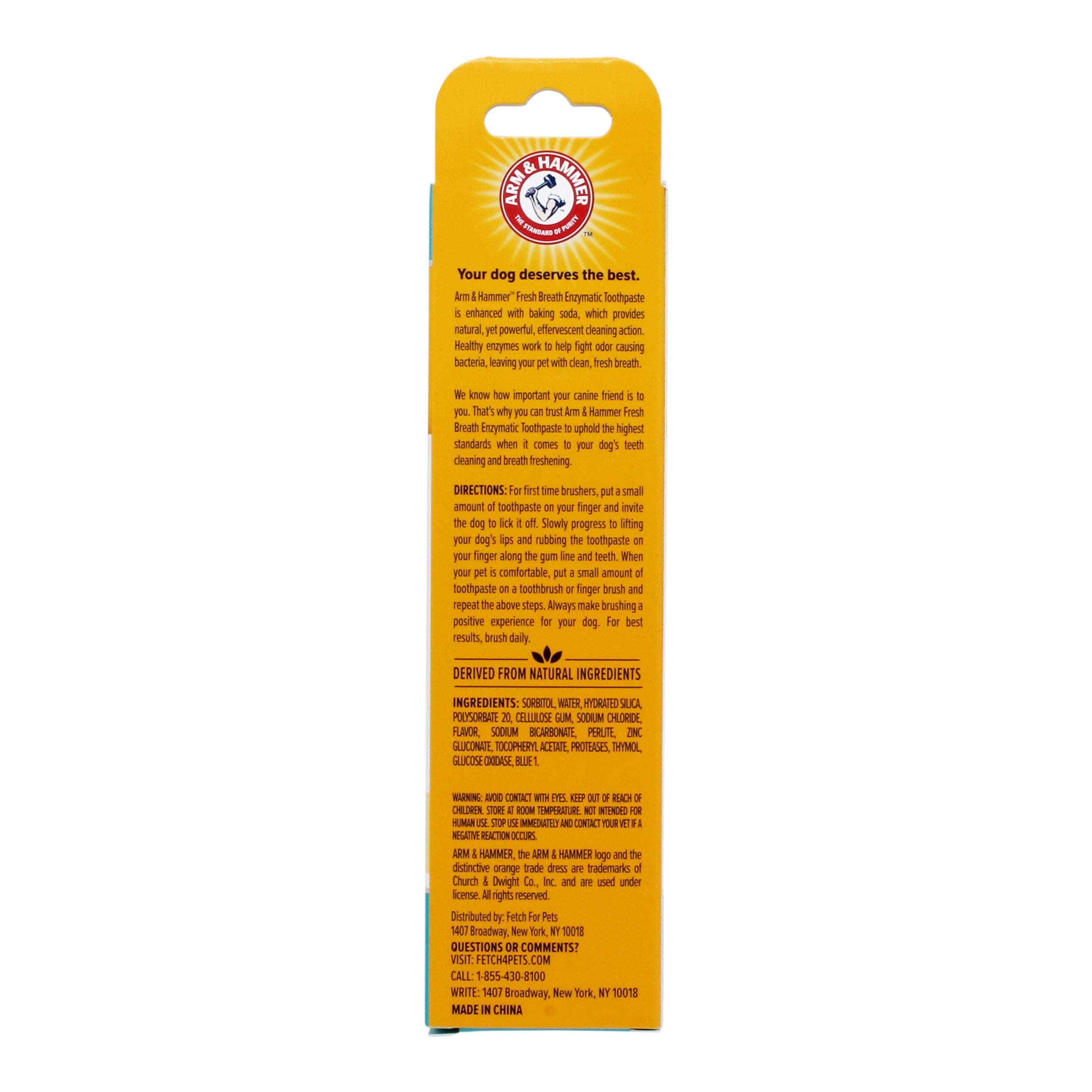 Arm & Hammer for Pets Fresh Breath Enzymatic Dog Toothpaste, Vanilla Ginger Flavor, Safe for Puppies and Adult Dogs, Daily Baking Soda Dental Gel to Eliminate Bad Breath, 2.5 Oz - image 2