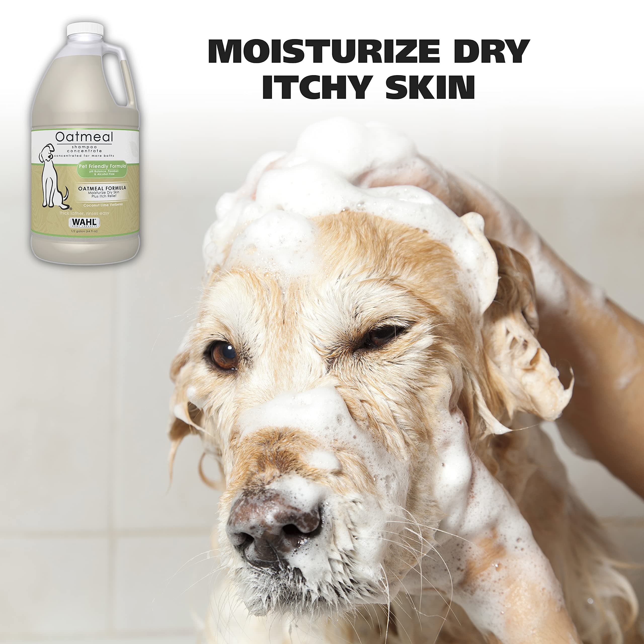 Wahl USA Dry Skin & Itch Relief Pet Shampoo for Dogs – Oatmeal Formula with Coconut Lime Verbena Scent - 64 Oz - Model 821004-050 - image 2