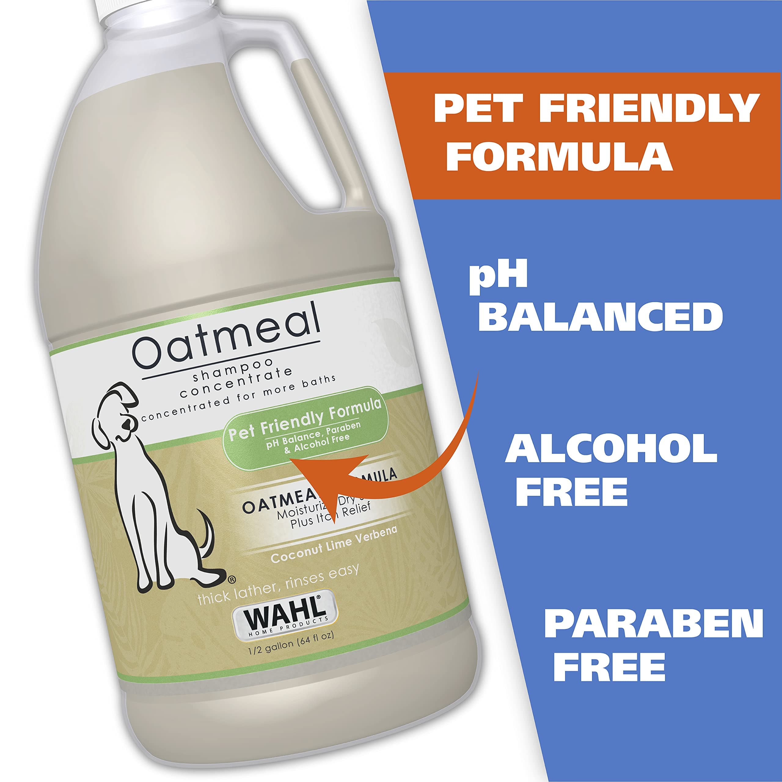 Wahl USA Dry Skin & Itch Relief Pet Shampoo for Dogs – Oatmeal Formula with Coconut Lime Verbena Scent - 64 Oz - Model 821004-050 - image 3