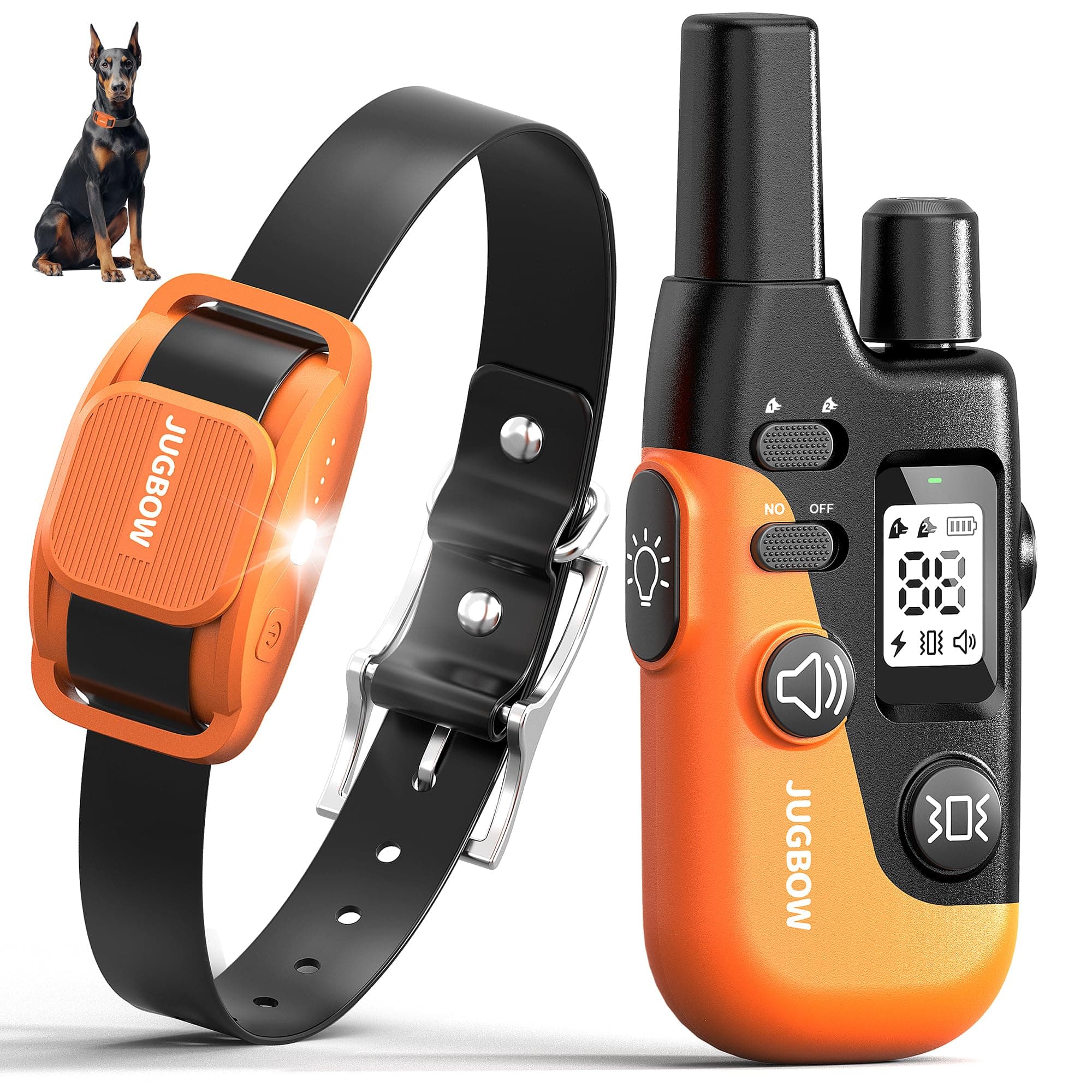 Jugbow Dog Shock Collar- 4200FT Dog Training Collar with Remote for 10-120lbs Small Medium Large Dog, IPX8-Waterproof Rechargeable E-Collar with LED Light