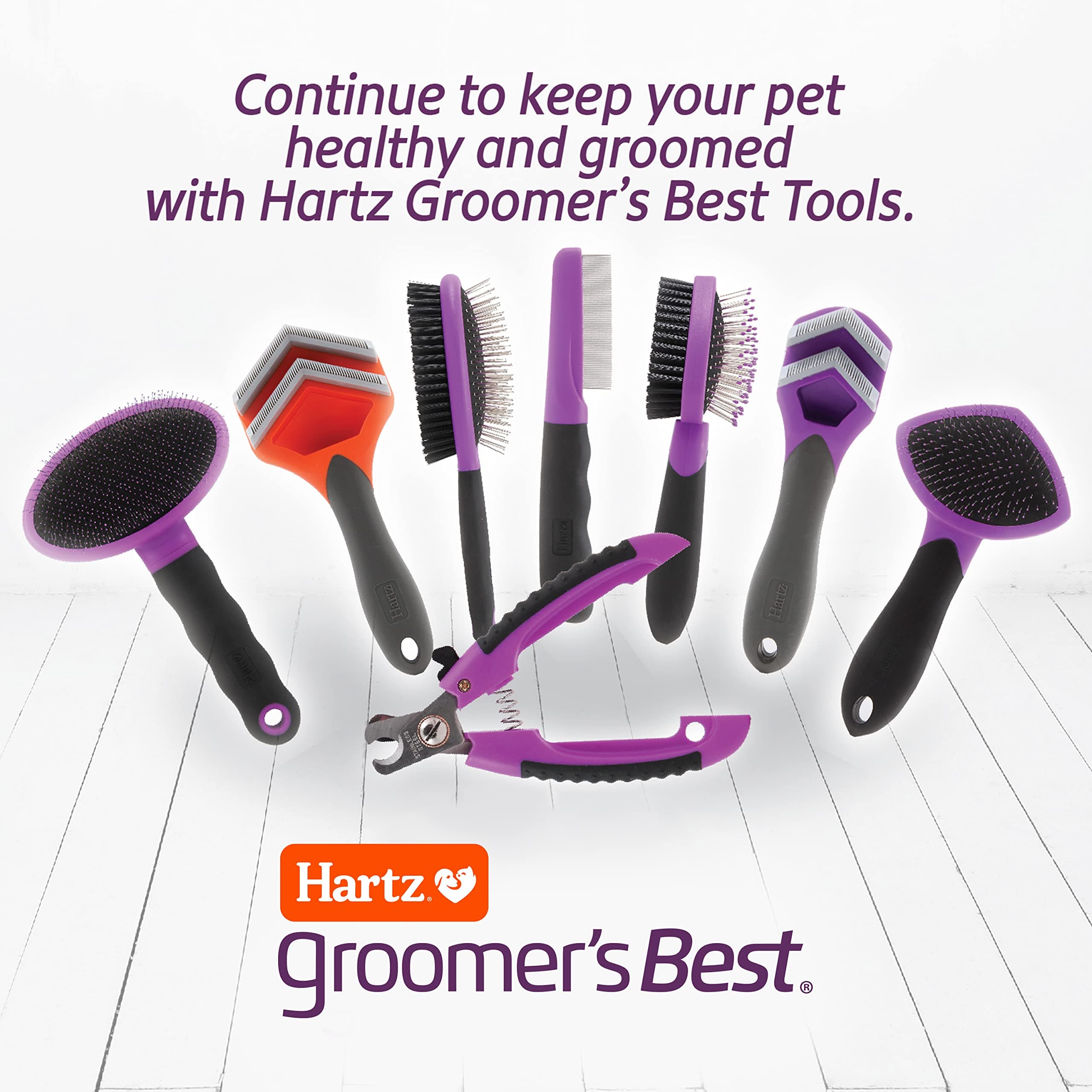 Hartz Groomer's Best Small Slicker Brush for Cats and Small Dogs, Black/Violet, 1 Count - image 8