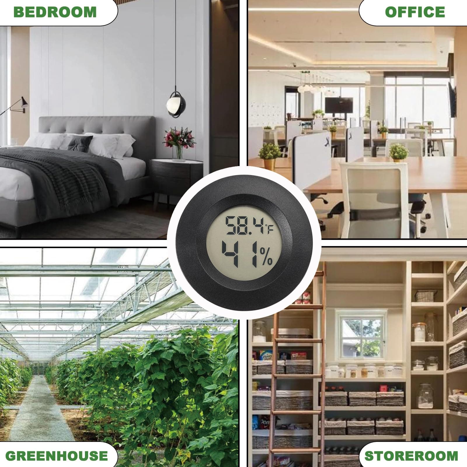 Mini Hygrometer Thermometer Digital Humidity Meter Indoor/Outdoor Humidity Monitor Reptile Thermometer for Greenhouse Garden Cellar Fahrenheit(℉)/ Celsius(℃) 2 Pack - image 6