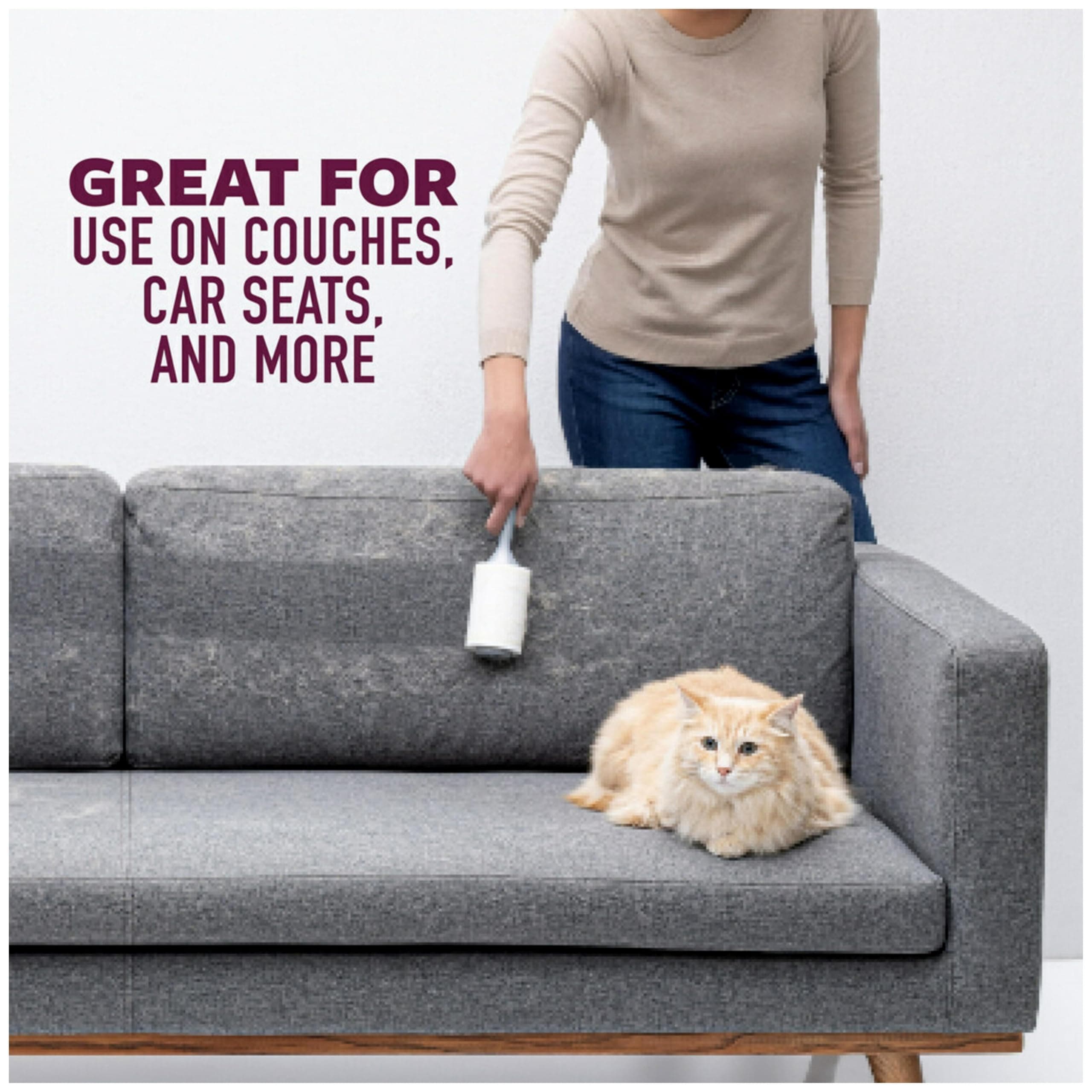 Scotch-Brite Pet Hair Pickup Extra Sticky Lint Roller, Designed for Removing Fur + Fluff on Couches, Clothes, Dog and Cat Beds, & More, 1 Pack, 95 Easy-Tear Adhesive Sheets Total - image 4