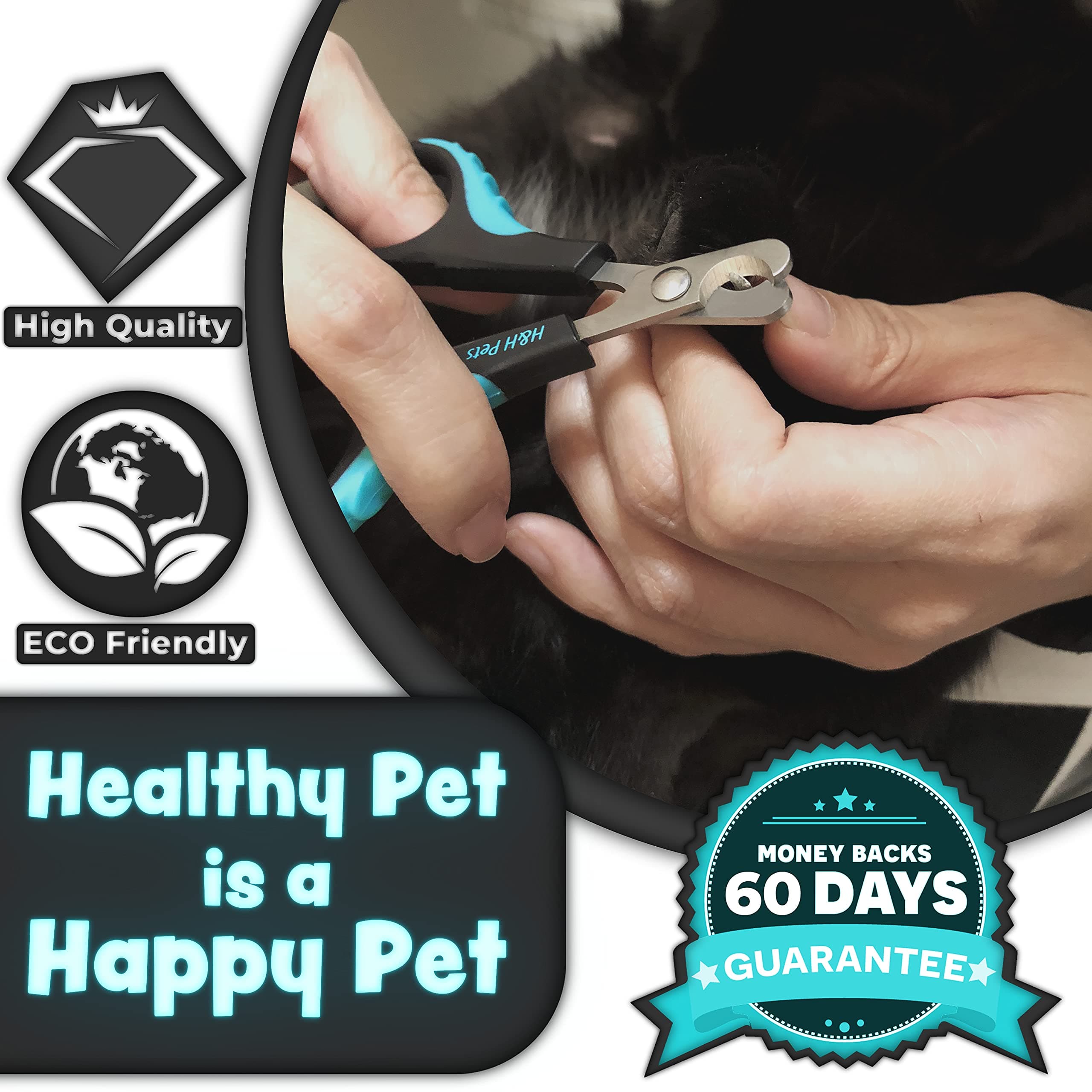 Cat Nail Clipper by H&H Pets - Professional Sharp Stainless Steel Claw Clipper Trimmer with Sturdy Non Slip Handles - for Small Animal & Cats Nail Cutter - image 5