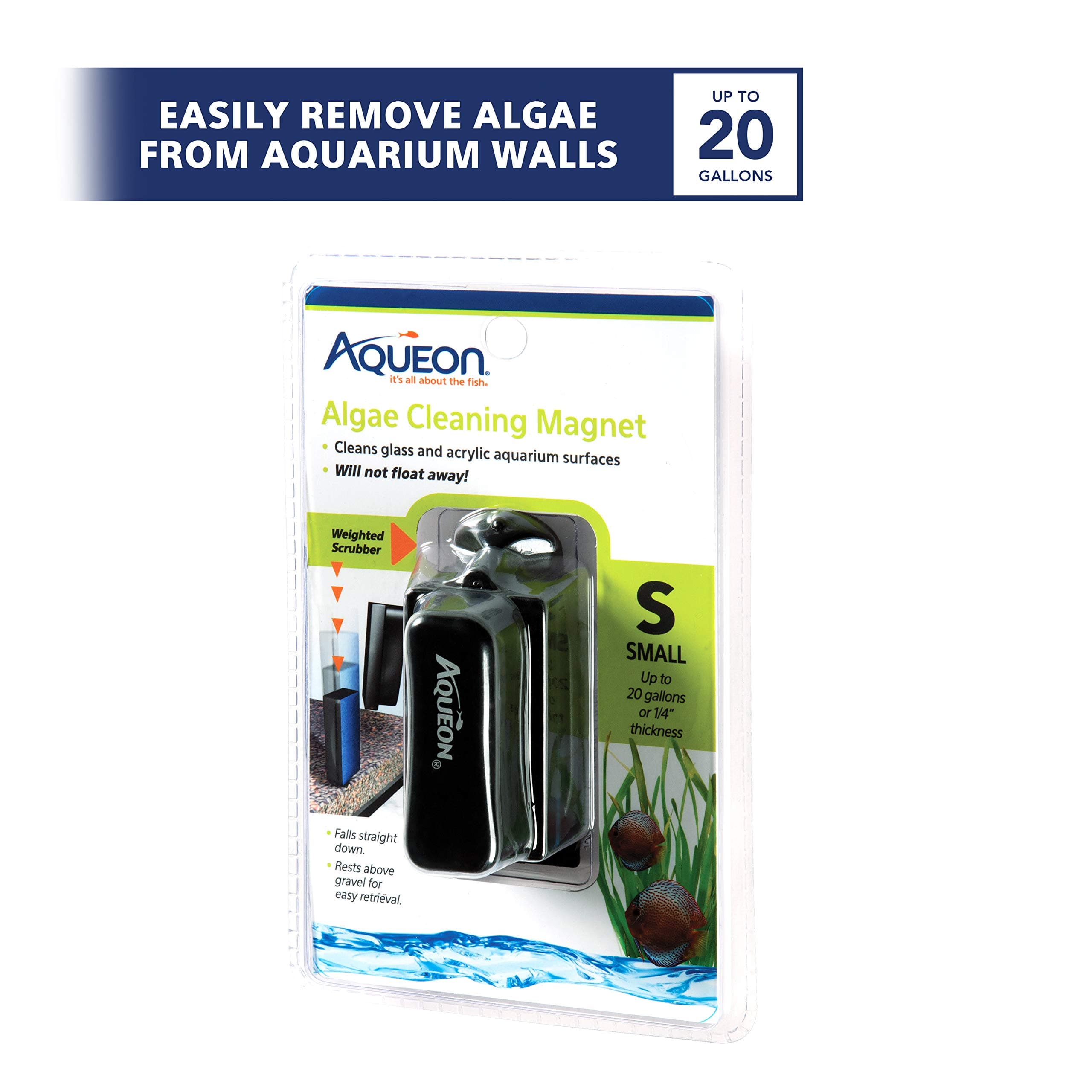 Aqueon Aquarium Algae Scraper, Fish Tank Cleaning Magnets for Glass/Acrylic, Small, Black - image 2