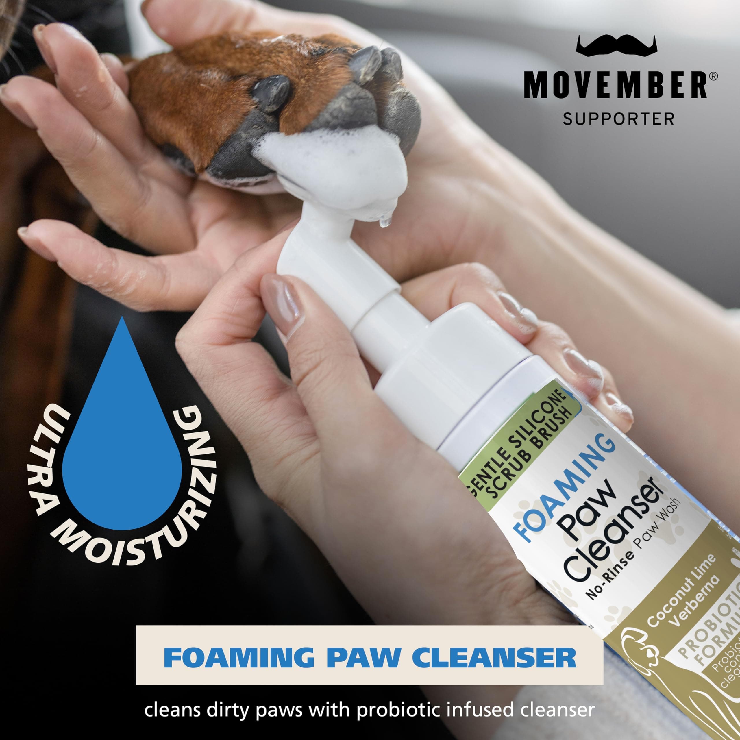 Wahl USA Gentle Foaming Dog Paw Cleaner, No-Rinse Probiotic Formula with Soft Silicone Paw Scrubber Brush, Coconut Lime Verbena Scent, 8 fl oz – Model 3028477 - image 2