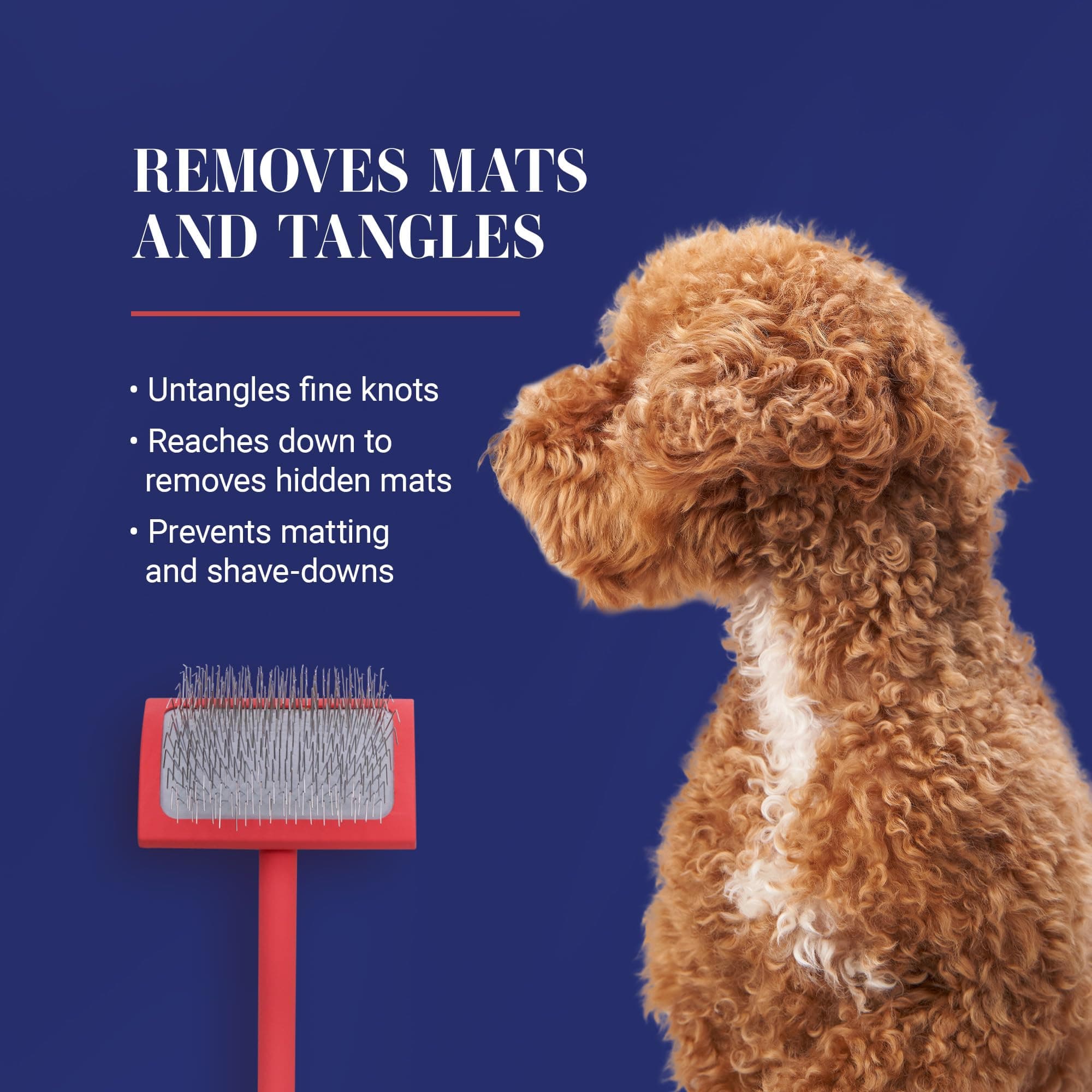 Chris Christensen Big G Dog Slicker Brush for Dogs (Goldendoodles, Labradoodles, Poodles), Groom Like a Professional, Fluff Detangle Style, Saves Time Energy, Coral, Large - image 7