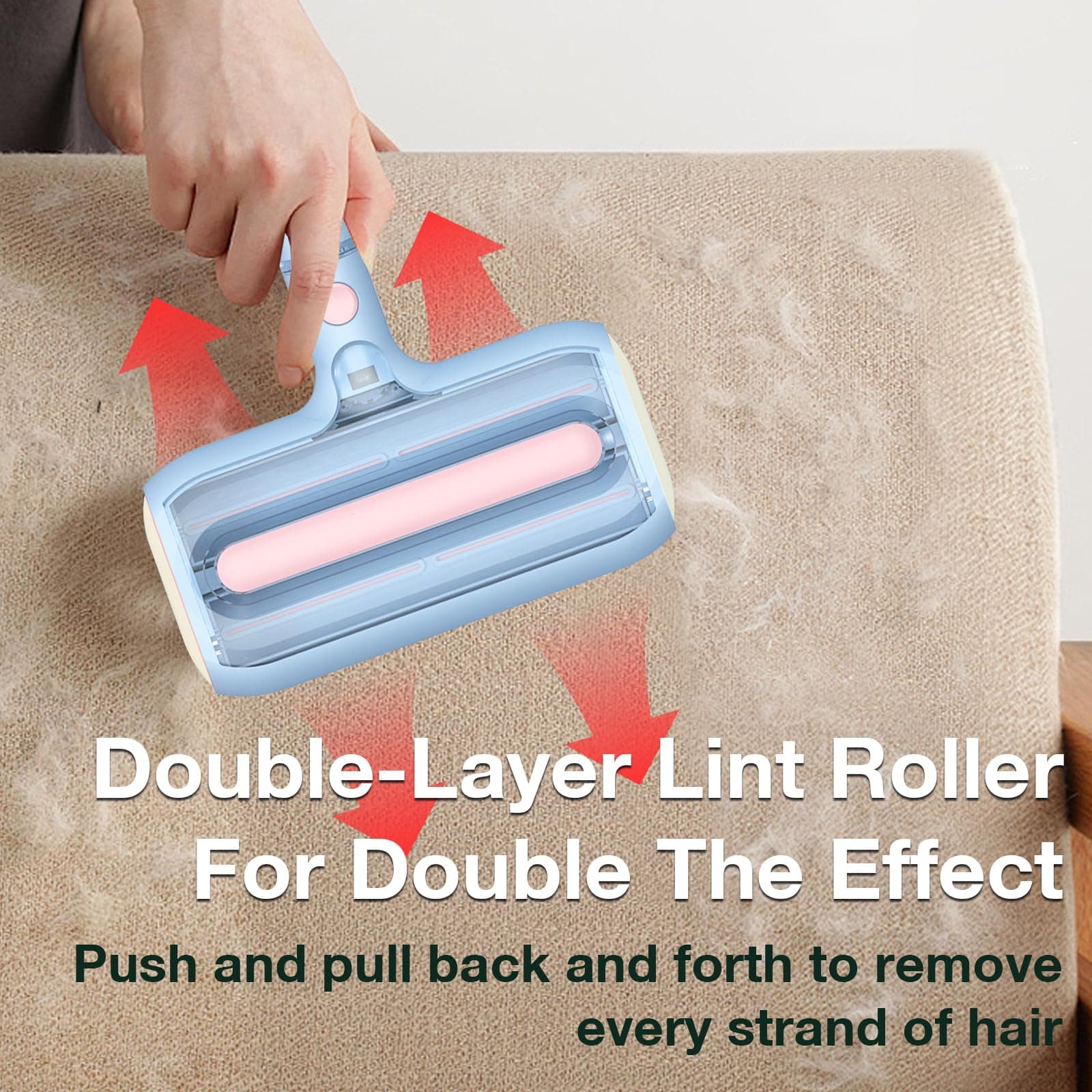 Pet Hair Removal Tool: New Upgraded Pet Hair Remover with Fur Bin-Reusable Lint Roller for Pet Hair-Cat and Dog Hair Remover for Couch, Furniture, Carpet, Clothes, Car Seat - Essential for Pet Owners - image 4